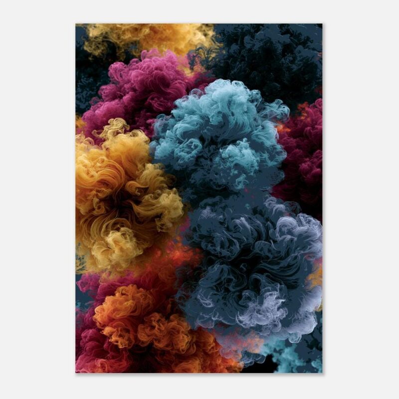 Abstract Smoke Wall Art, Colourful Cloud Print