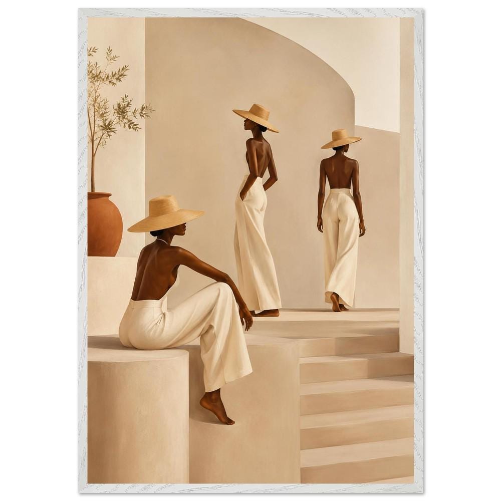 Minimalist Desert Wall Art, Neutral Boho Women - Image 2