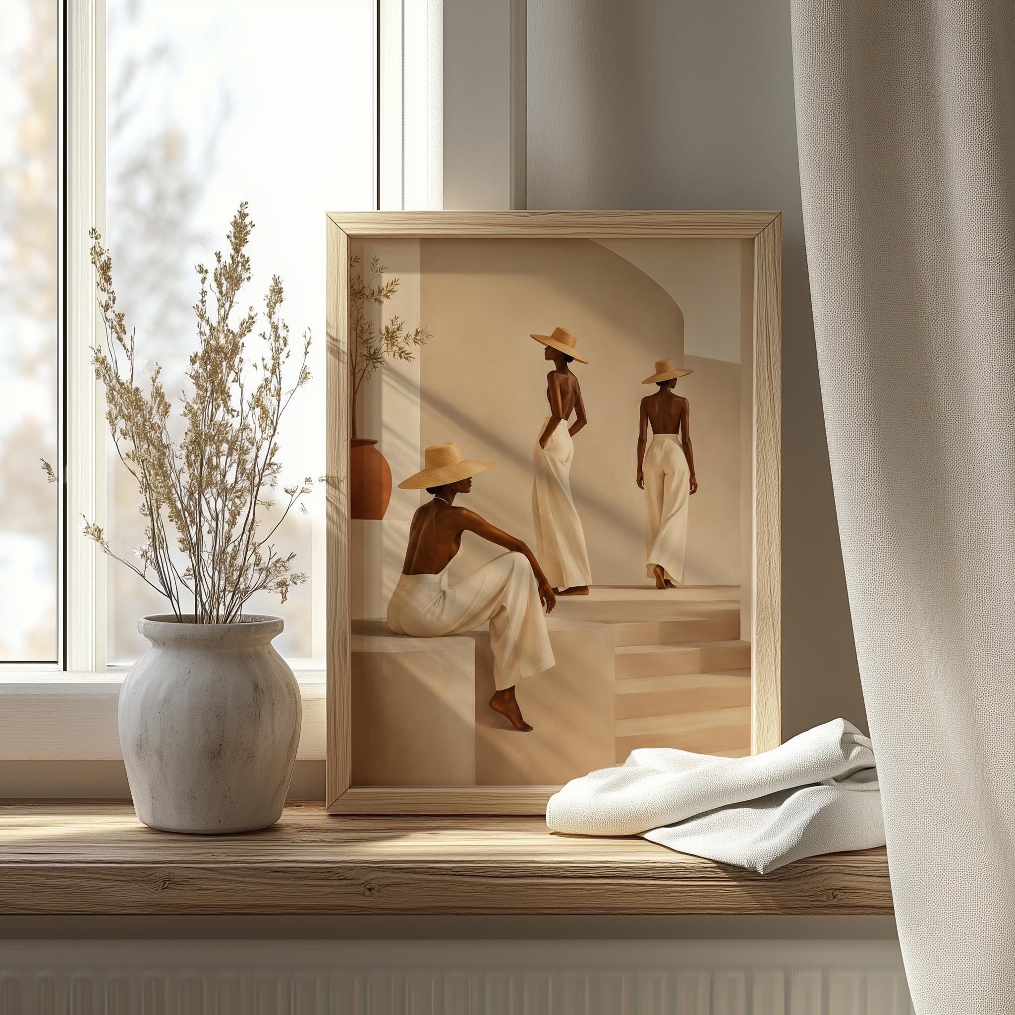 Minimalist Desert Wall Art, Neutral Boho Women - Image 7