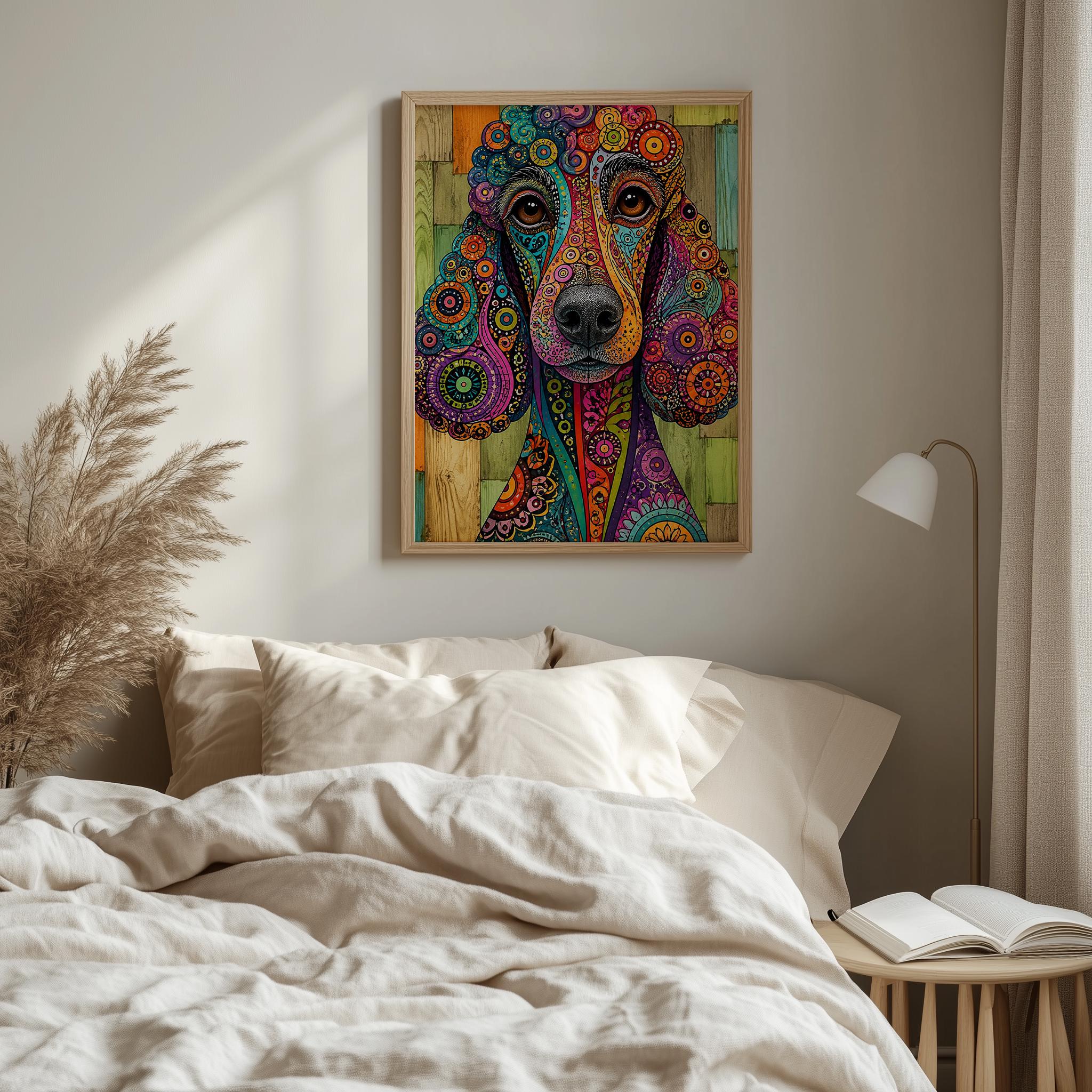 Poodle Wall Art, Colorful Boho Dog Print - Image 6