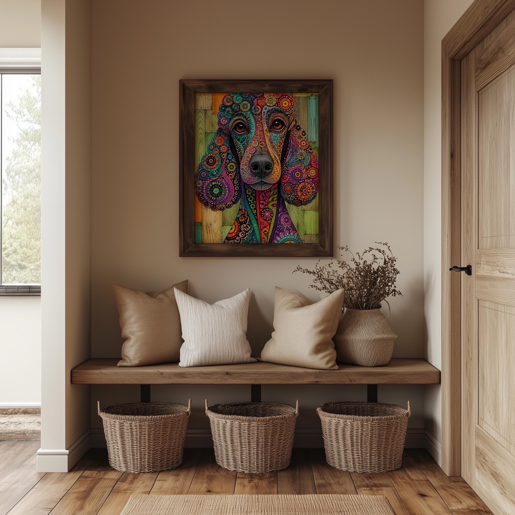 Poodle Wall Art, Colorful Boho Dog Print - Image 7