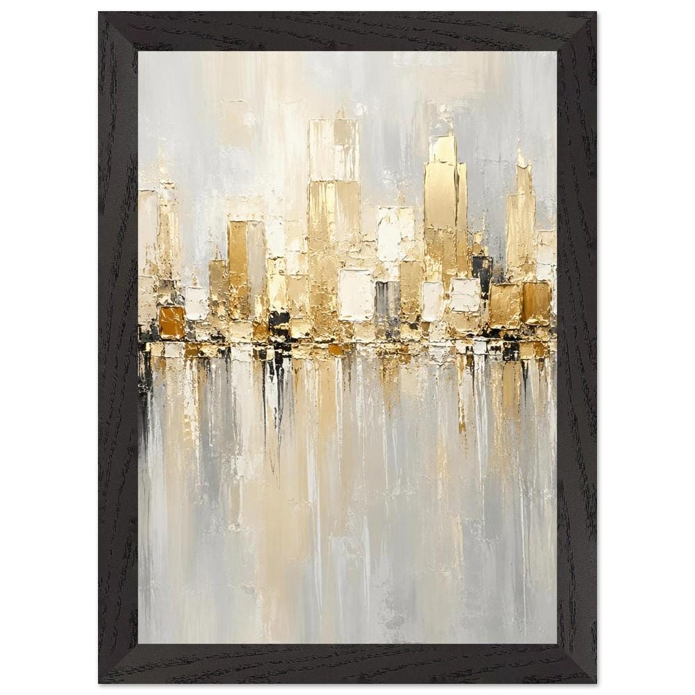 Gold Cityscape Wall Art, Modern Abstract Skyline Print - Image 3