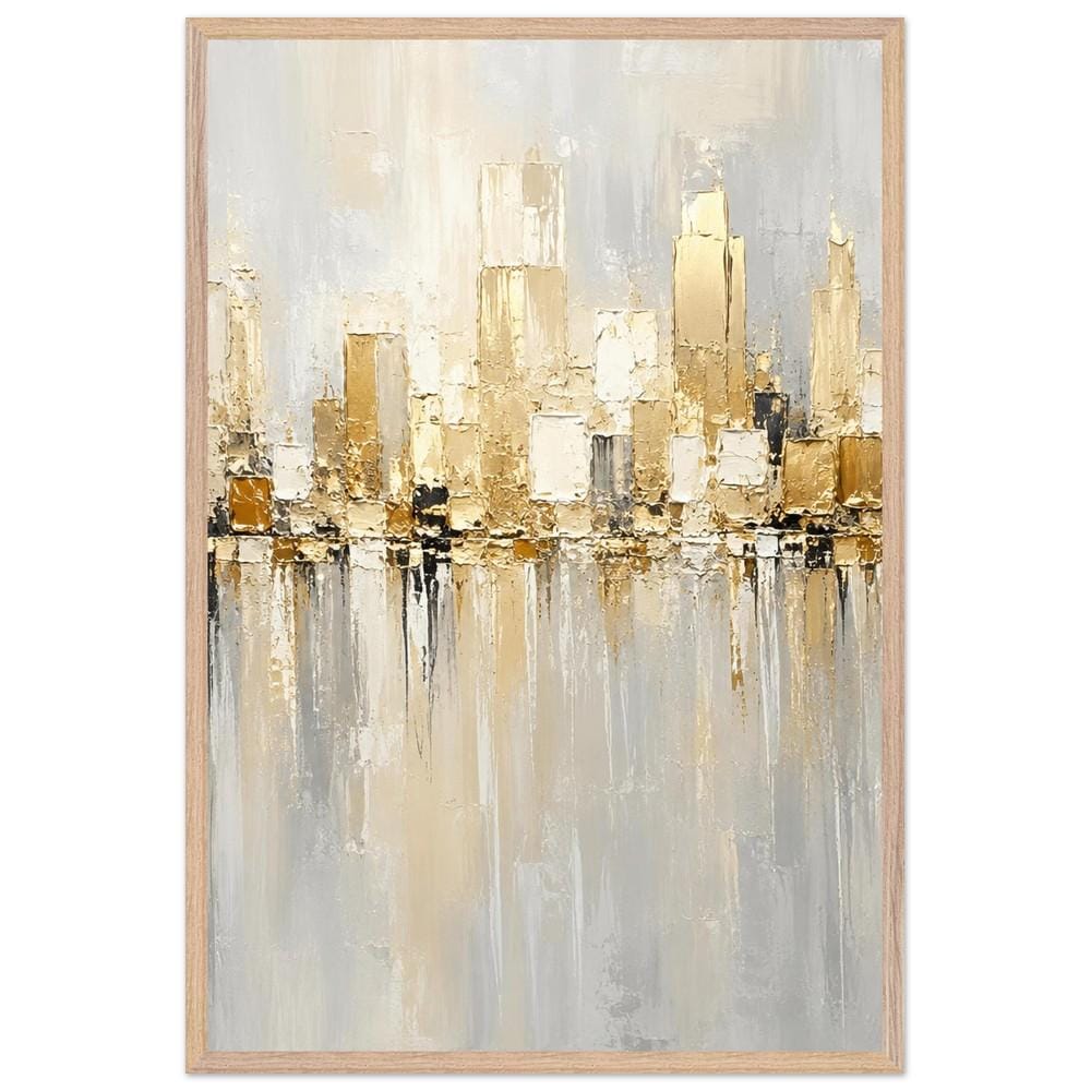 Gold Cityscape Wall Art, Modern Abstract Skyline Print - Image 4