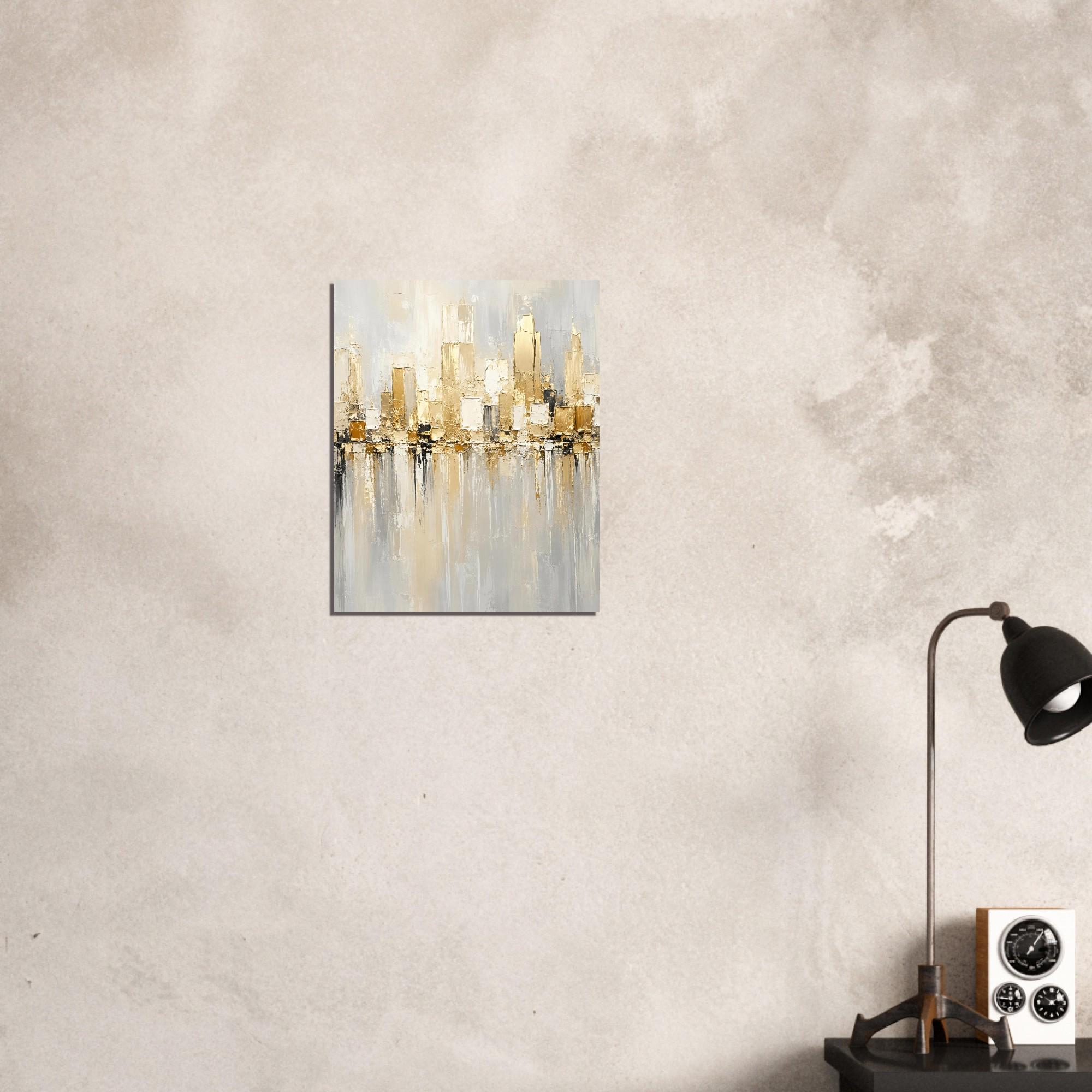 Gold Cityscape Wall Art, Modern Abstract Skyline Print - Image 7