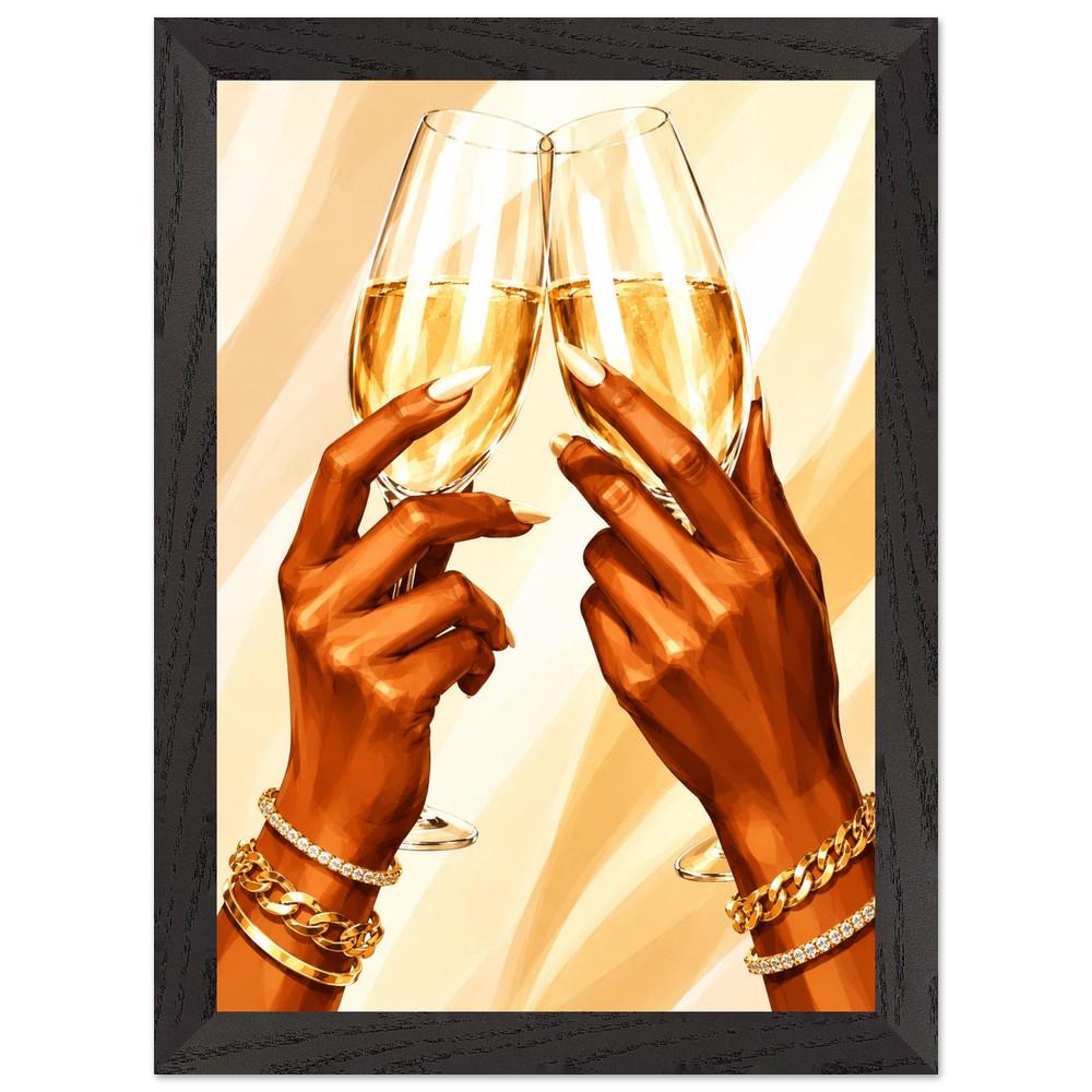 Champagne Toast Wall Art, Gold Celebration Print - Image 4