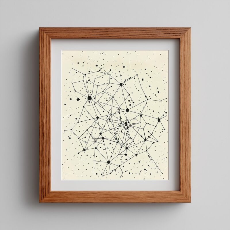 Celestial Constellation Map Fine Art Poster - Cosmic Wall Art in Various Sizes