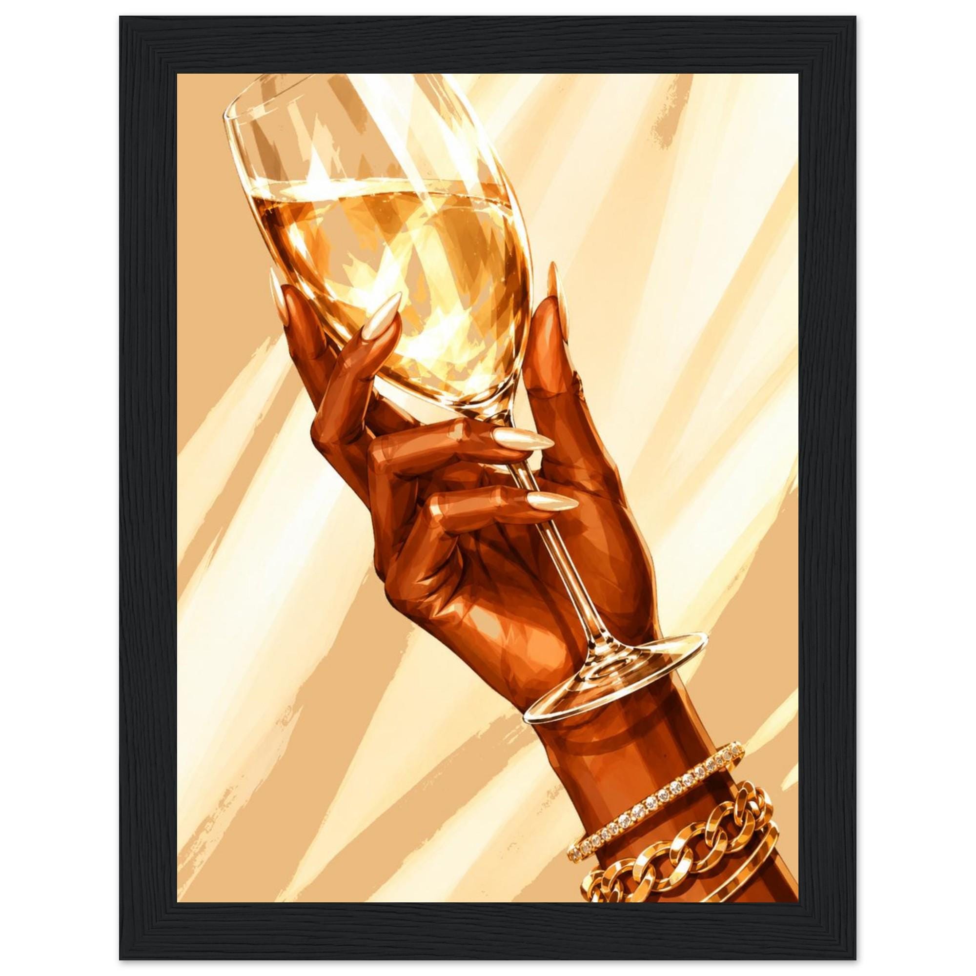 Golden Hour Toast Elegant Art Poster, Glamour Canvas Print, Large Luxury Wall Decor - Image 3