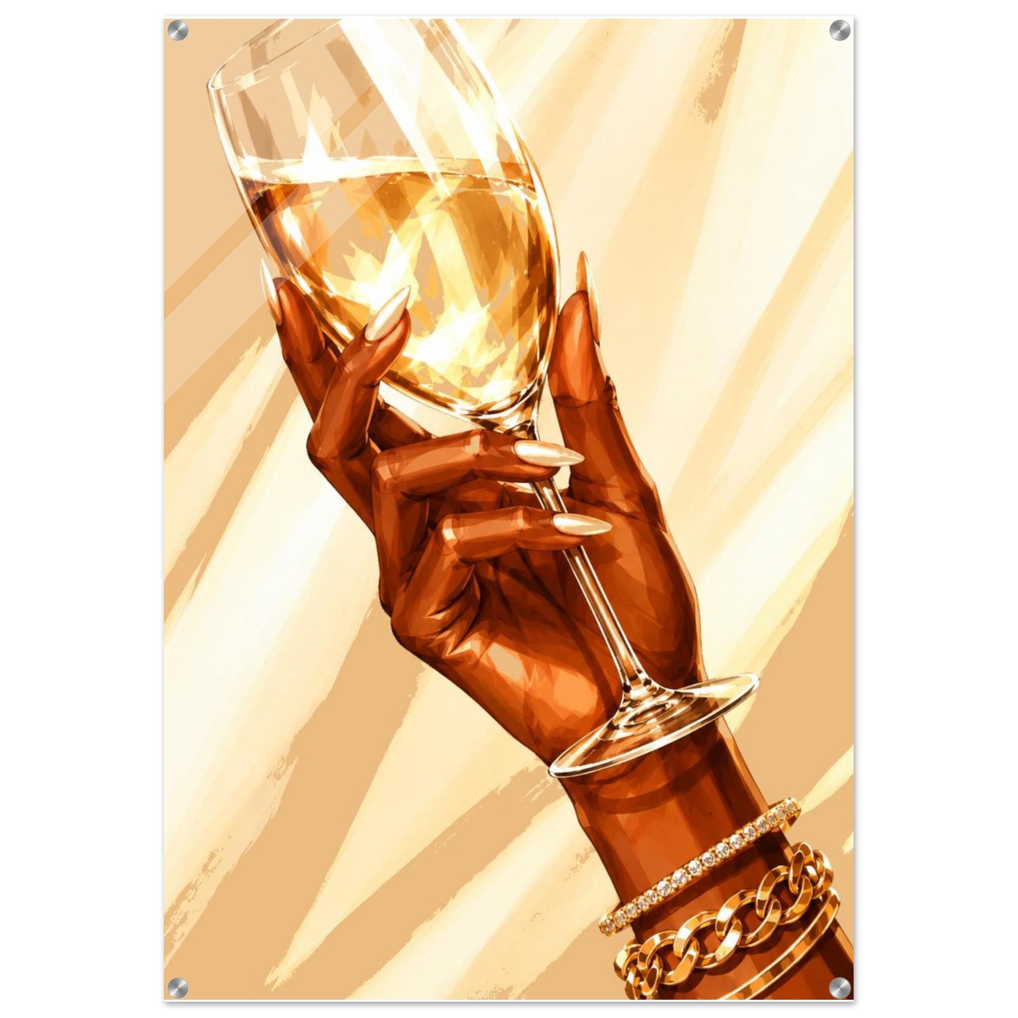 Golden Hour Toast Elegant Art Poster, Glamour Canvas Print, Large Luxury Wall Decor - Image 4