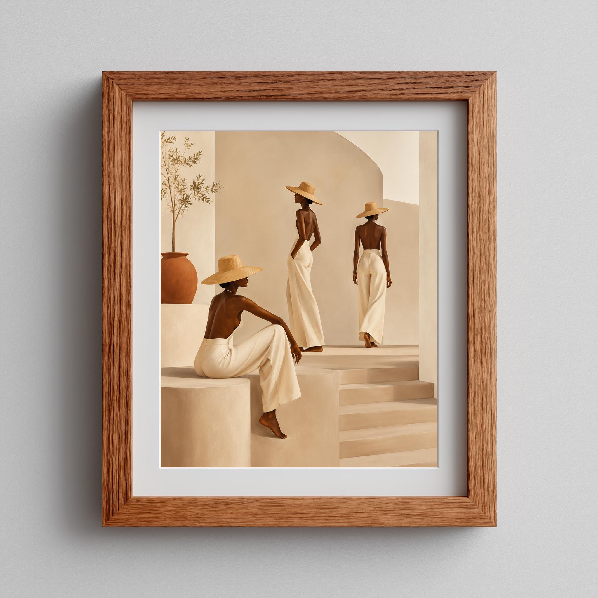 Minimalist Desert Wall Art, Neutral Boho Women