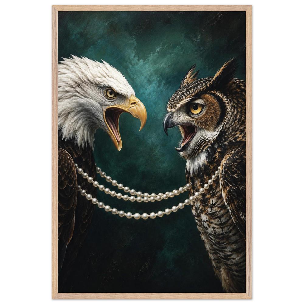Eagle and Owl Wall Art, Dark Academia Wildlife Print - Image 5