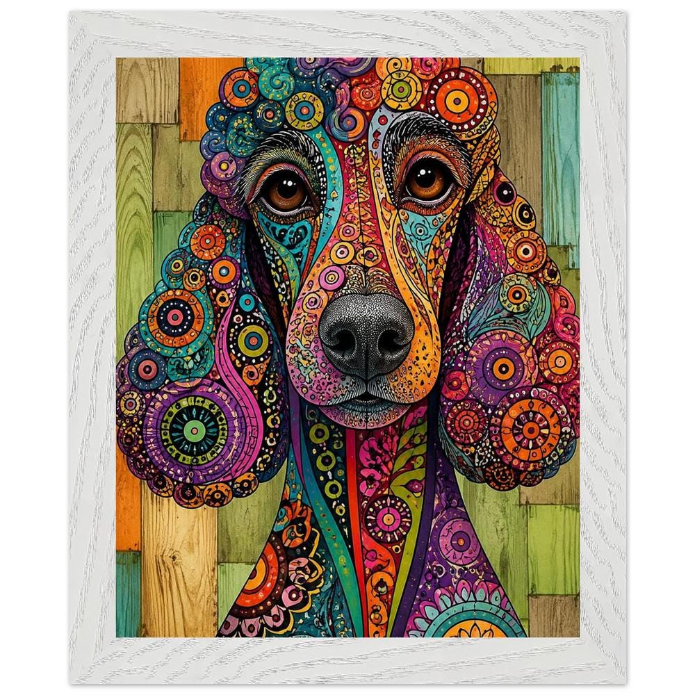 Poodle Wall Art, Colorful Boho Dog Print - Image 2