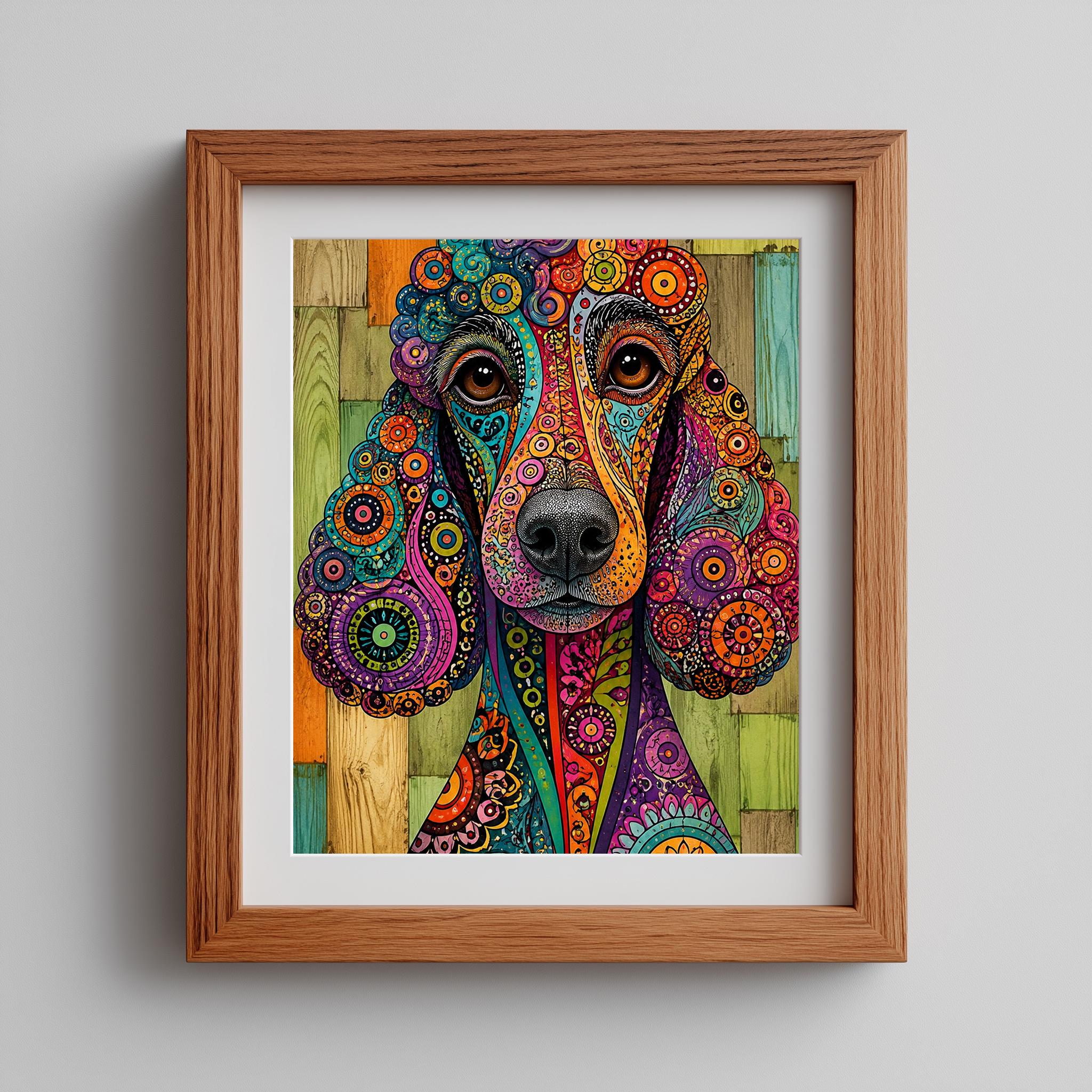Poodle Wall Art, Colorful Boho Dog Print - Image 5