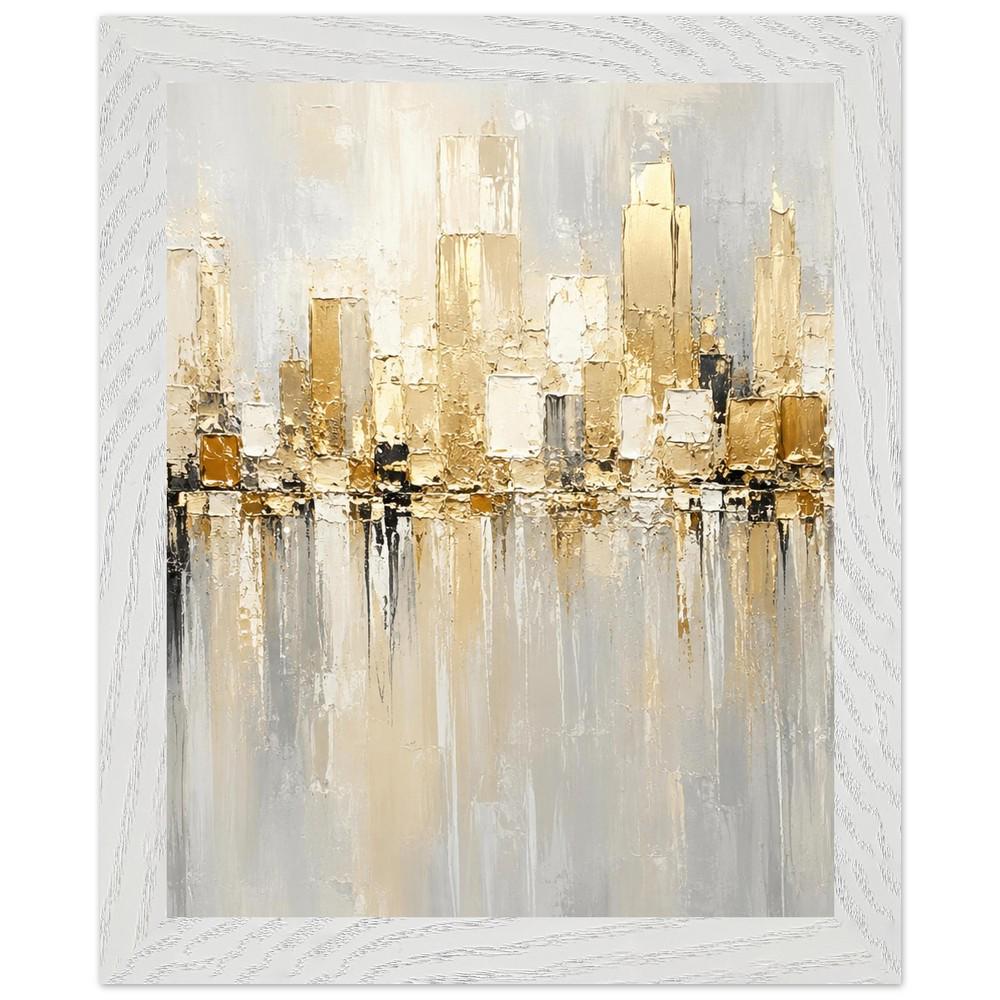 Gold Cityscape Wall Art, Modern Abstract Skyline Print - Image 2