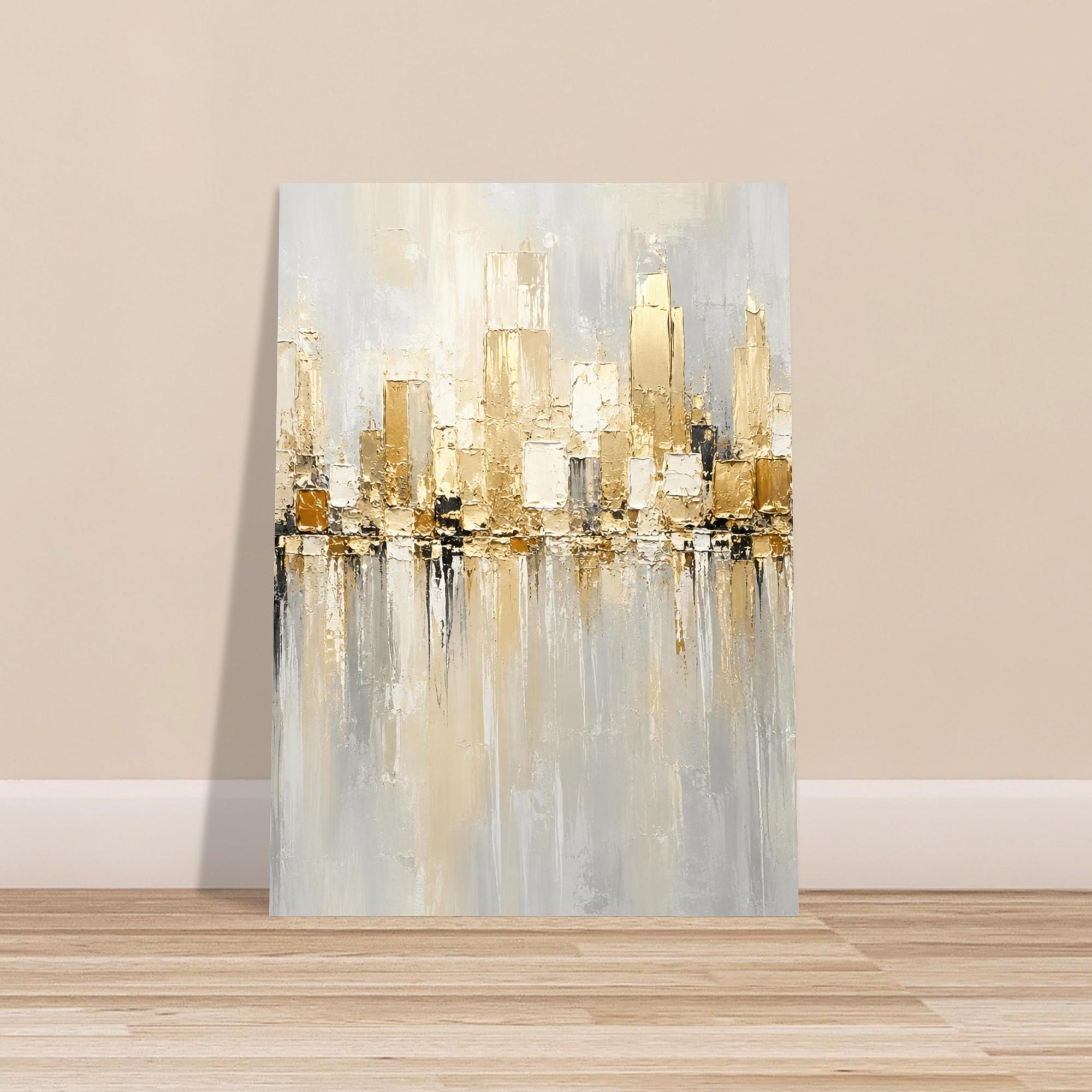 Gold Cityscape Wall Art, Modern Abstract Skyline Print - Image 5