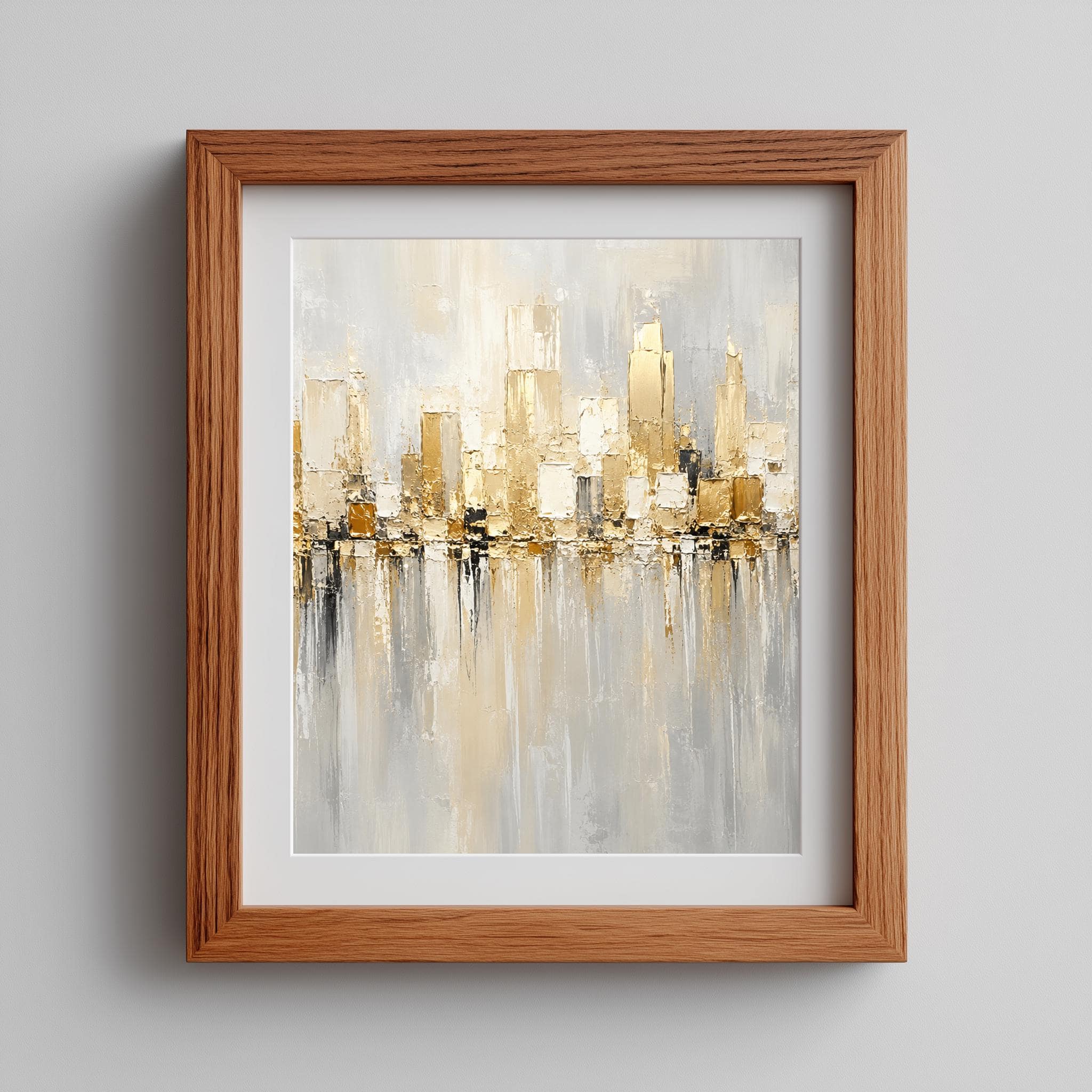 Gold Cityscape Wall Art, Modern Abstract Skyline Print - Image 8