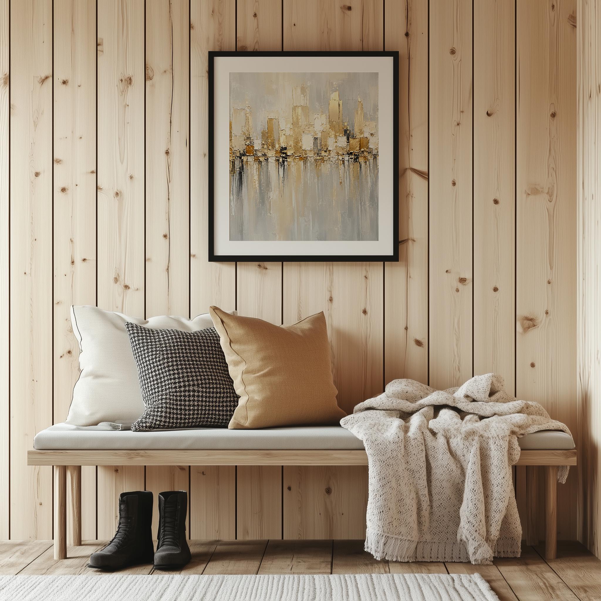 Gold Cityscape Wall Art, Modern Abstract Skyline Print - Image 10