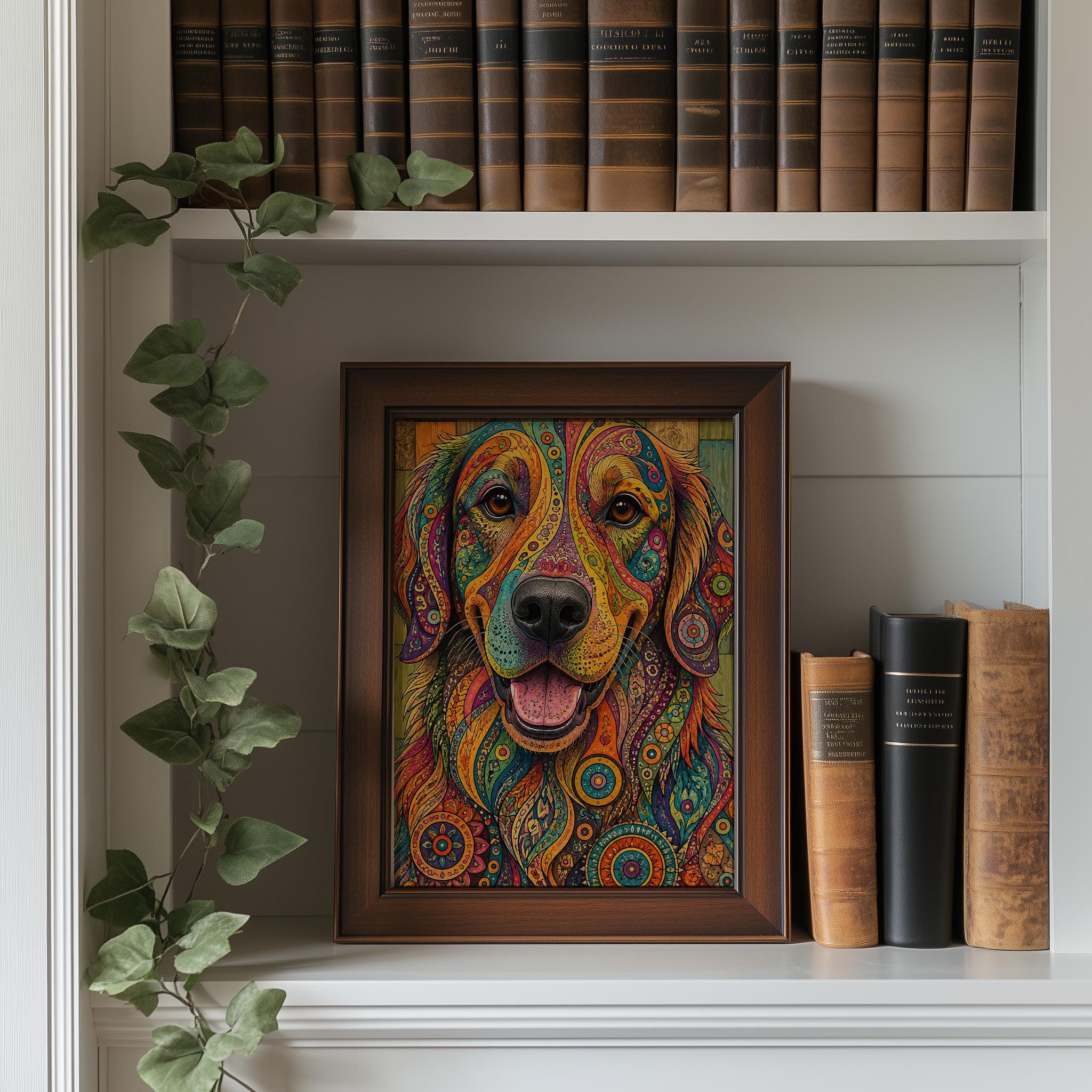 Mandala Golden Retriever Fine Art Poster - Vibrant Boho Dog Art - Image 8