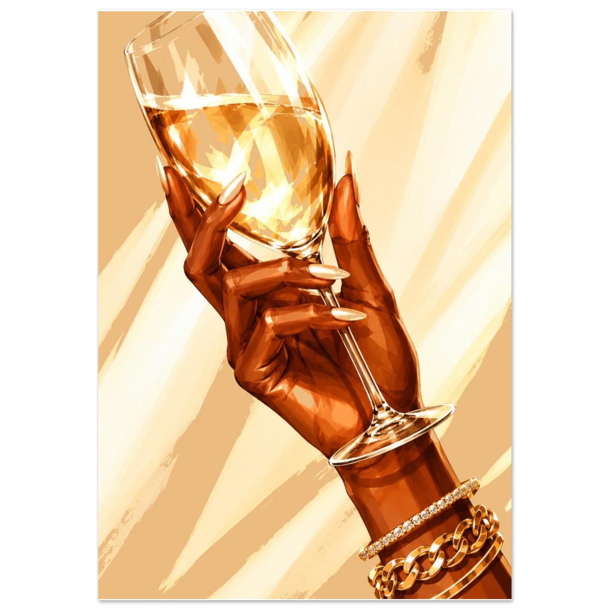 Golden Hour Toast Elegant Art Poster, Glamour Canvas Print, Large Luxury Wall Decor - Image 2