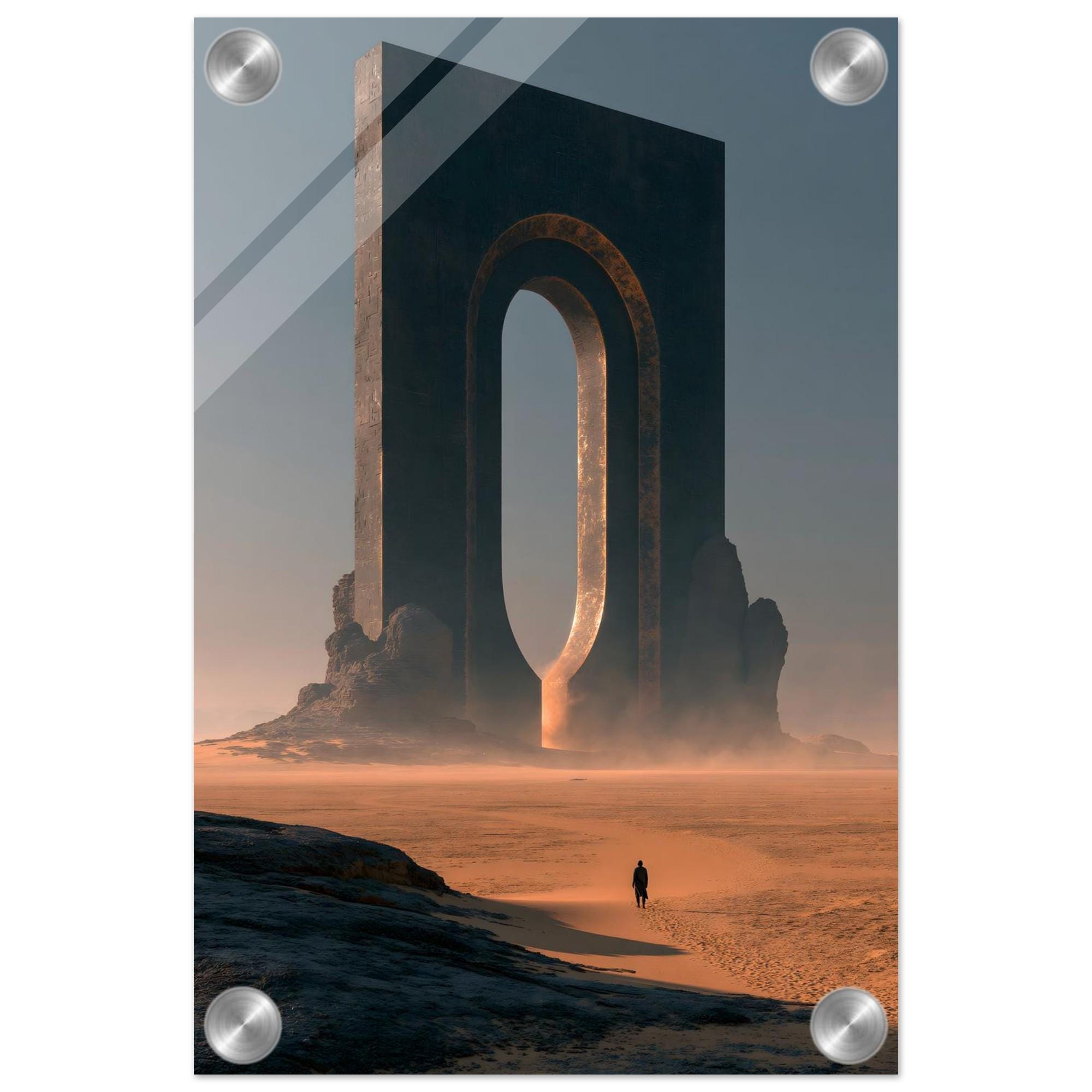 Surreal Portal Wall Art, Sci-Fi Desert Poster, Framed or Unframed Print, Acrylic Art - Image 7