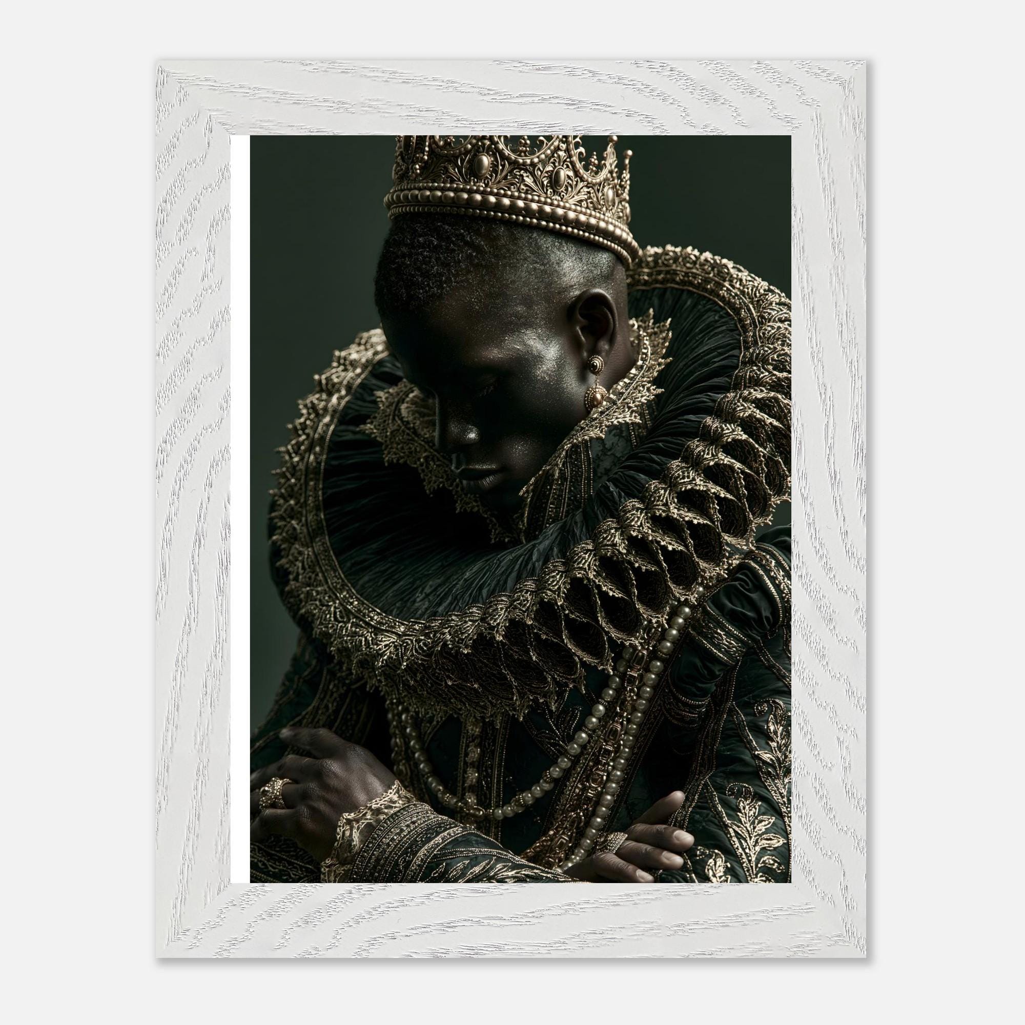 Regal Emerald Gold Portrait Art Poster – Dark Royal Renaissance Style Print - Image 9