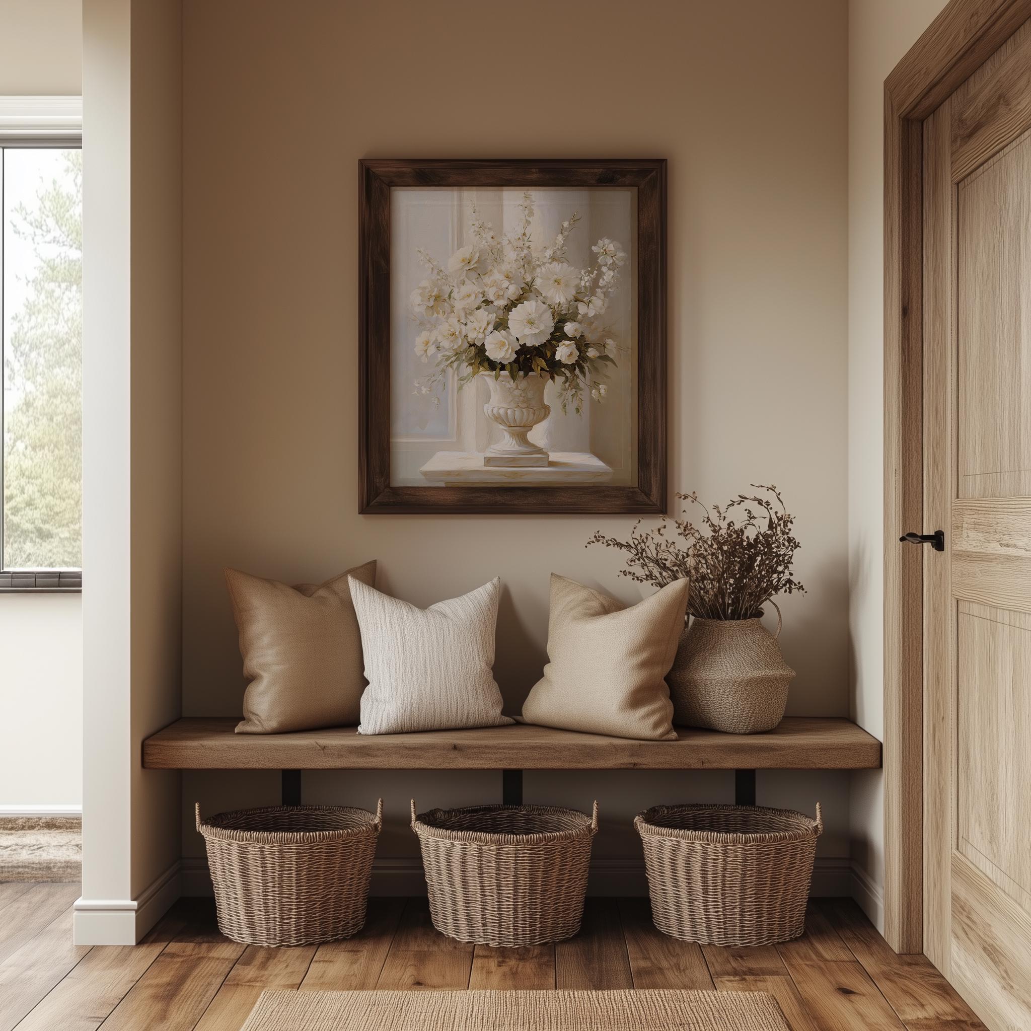 Classic White Floral Still Life Fine Art Poster - A Timeless Elegance in Various Sizes - Image 3