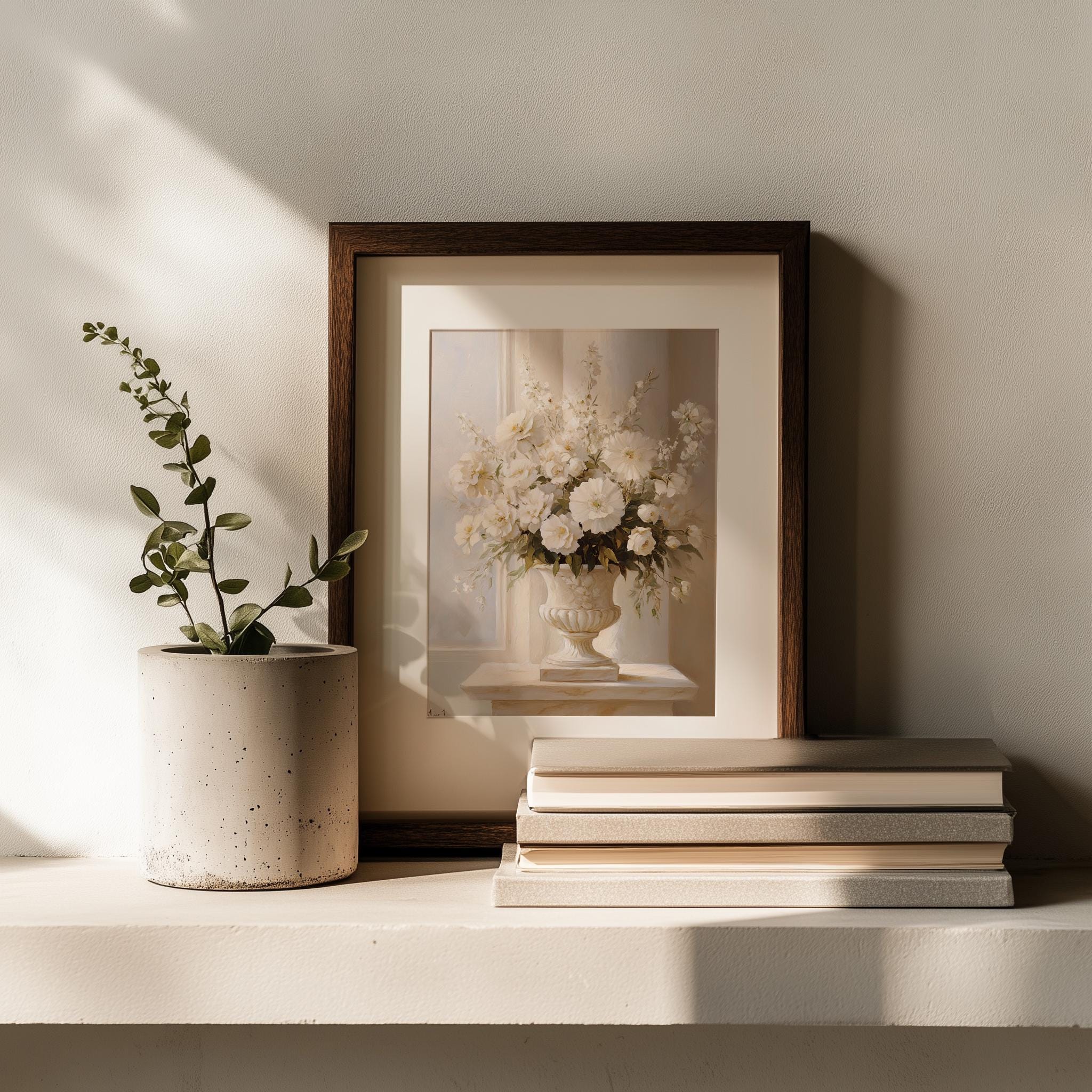 Classic White Floral Still Life Fine Art Poster - A Timeless Elegance in Various Sizes - Image 10