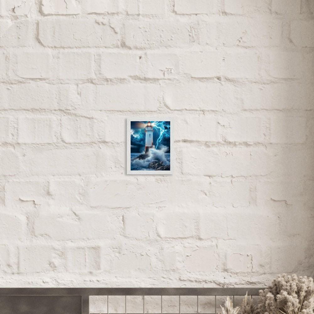 Dramatic Stormy Lighthouse Framed Wall Art – Coastal Power in Your Home - Image 6