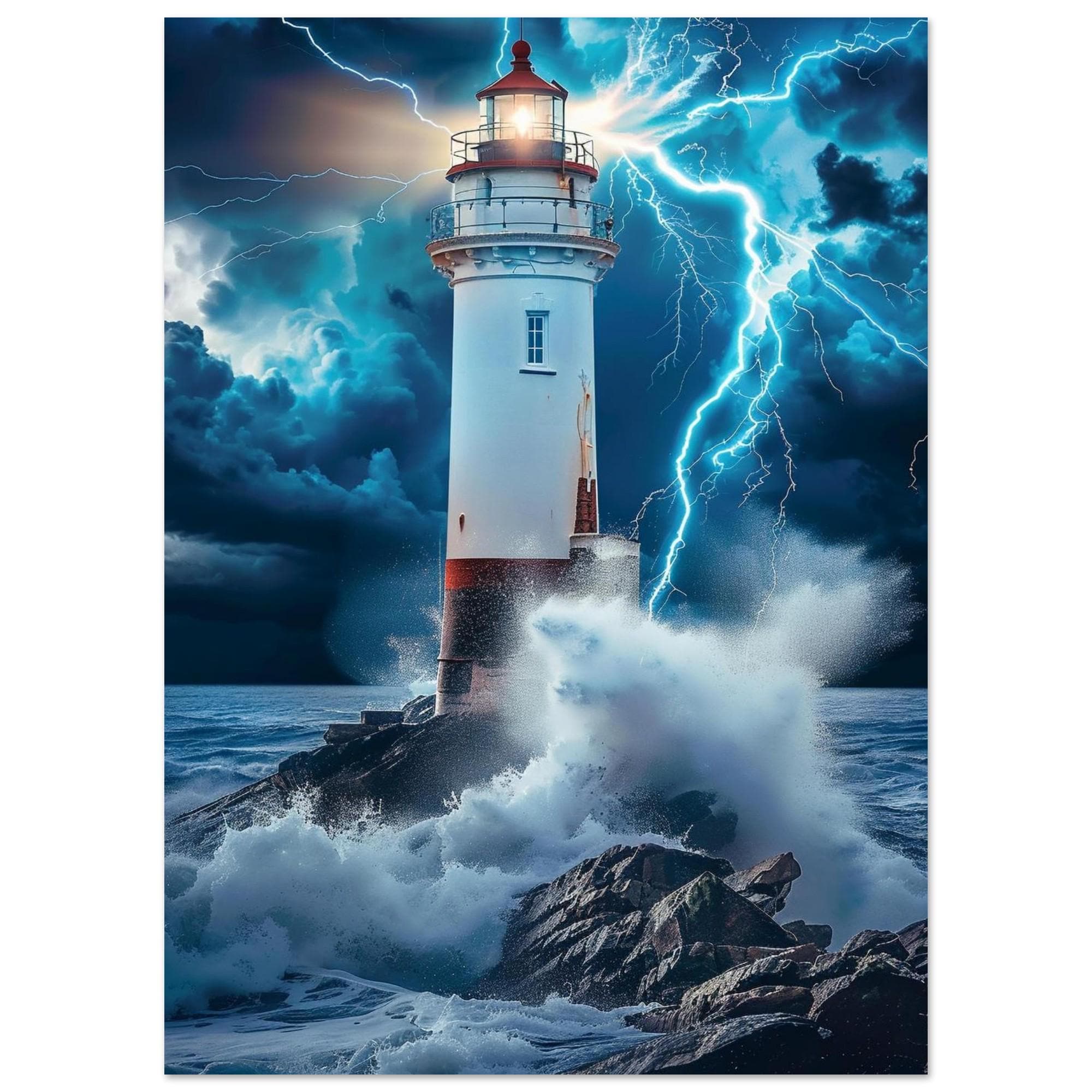 Dramatic Stormy Lighthouse Framed Wall Art – Coastal Power in Your Home - Image 8