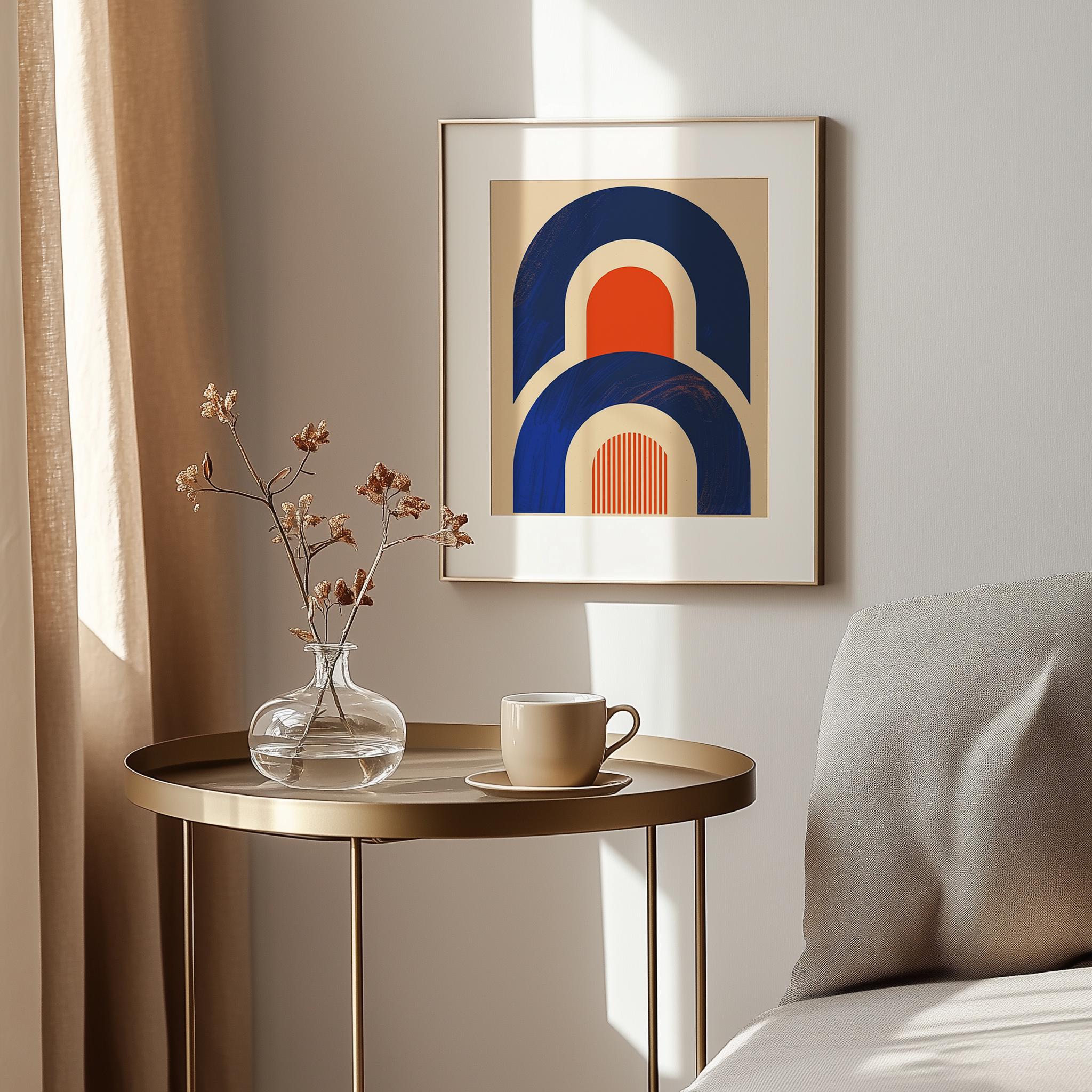Mid Century Arch Wall Art, Retro Geometric Print for Modern Interiors - Image 8