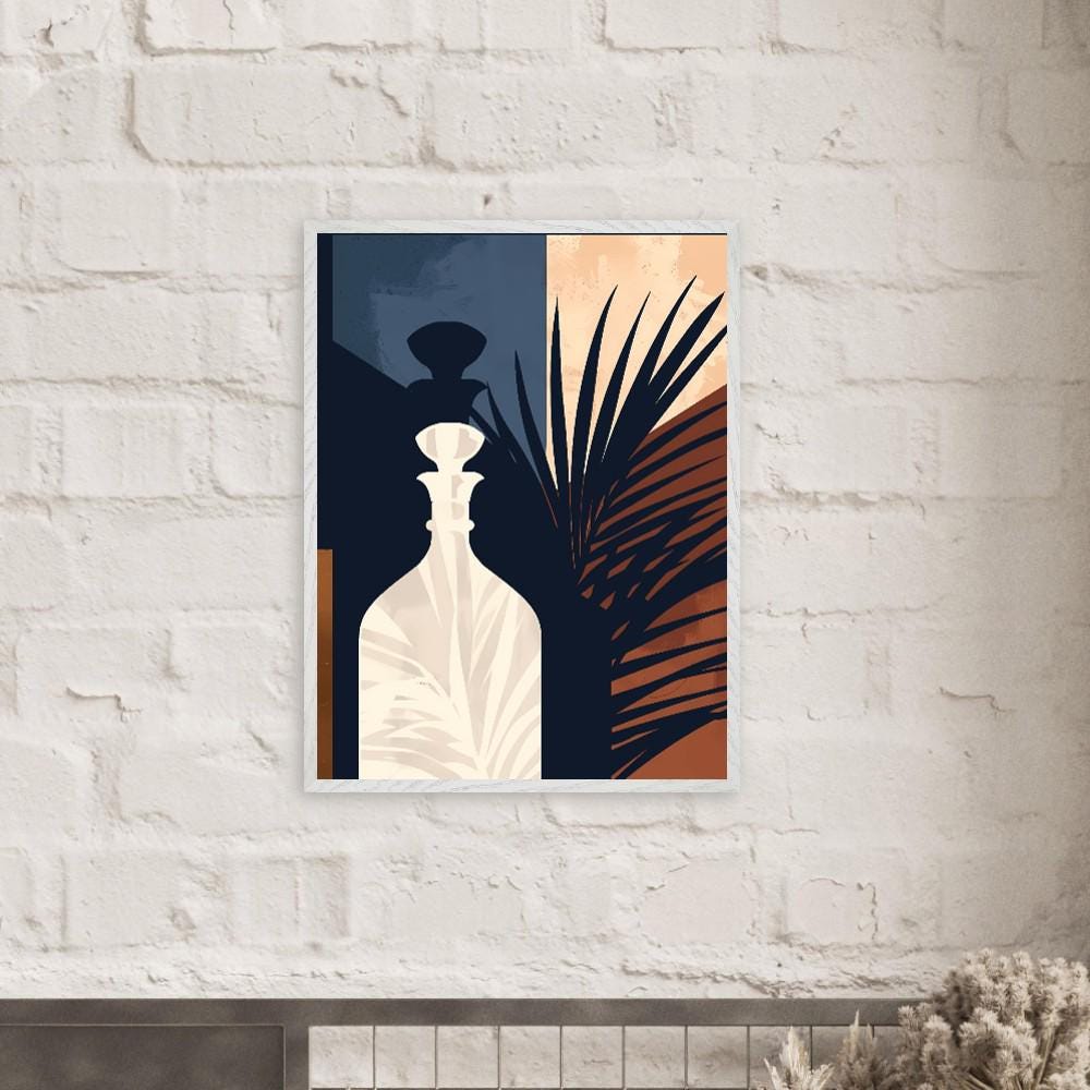 Abstract Floral Bouquet Framed Wall Art, Modern Urn & Palm Print - Image 9