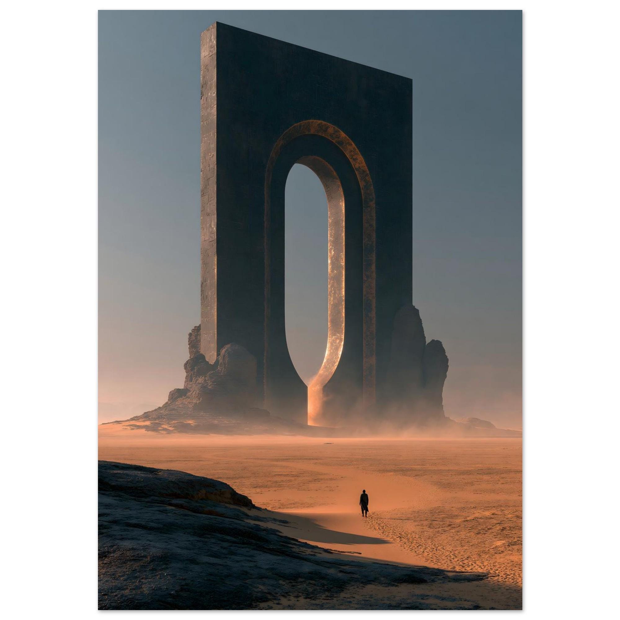 Surreal Portal Wall Art, Sci-Fi Desert Poster, Framed or Unframed Print, Acrylic Art - Image 2