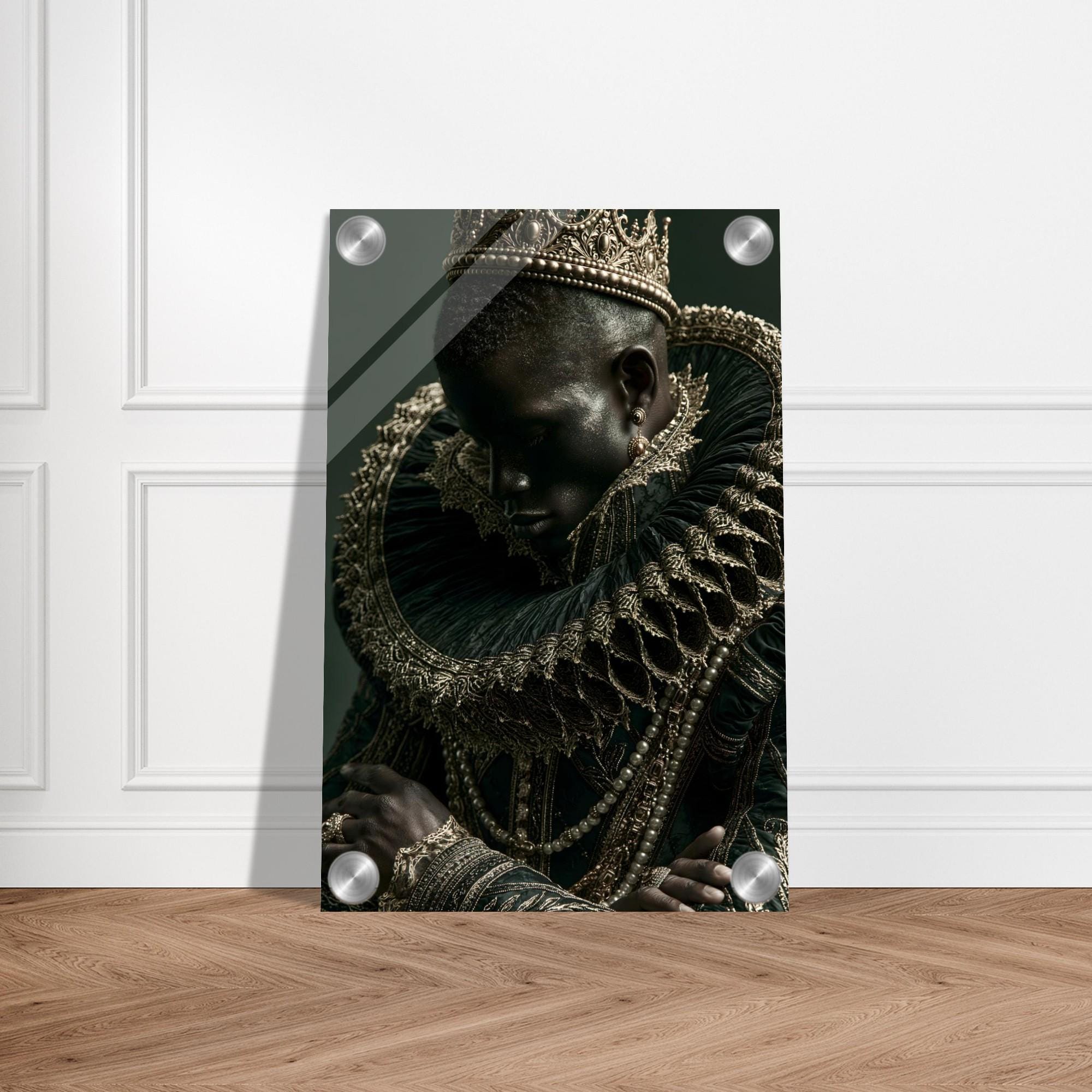 Regal Emerald Gold Portrait Art Poster – Dark Royal Renaissance Style Print - Image 10