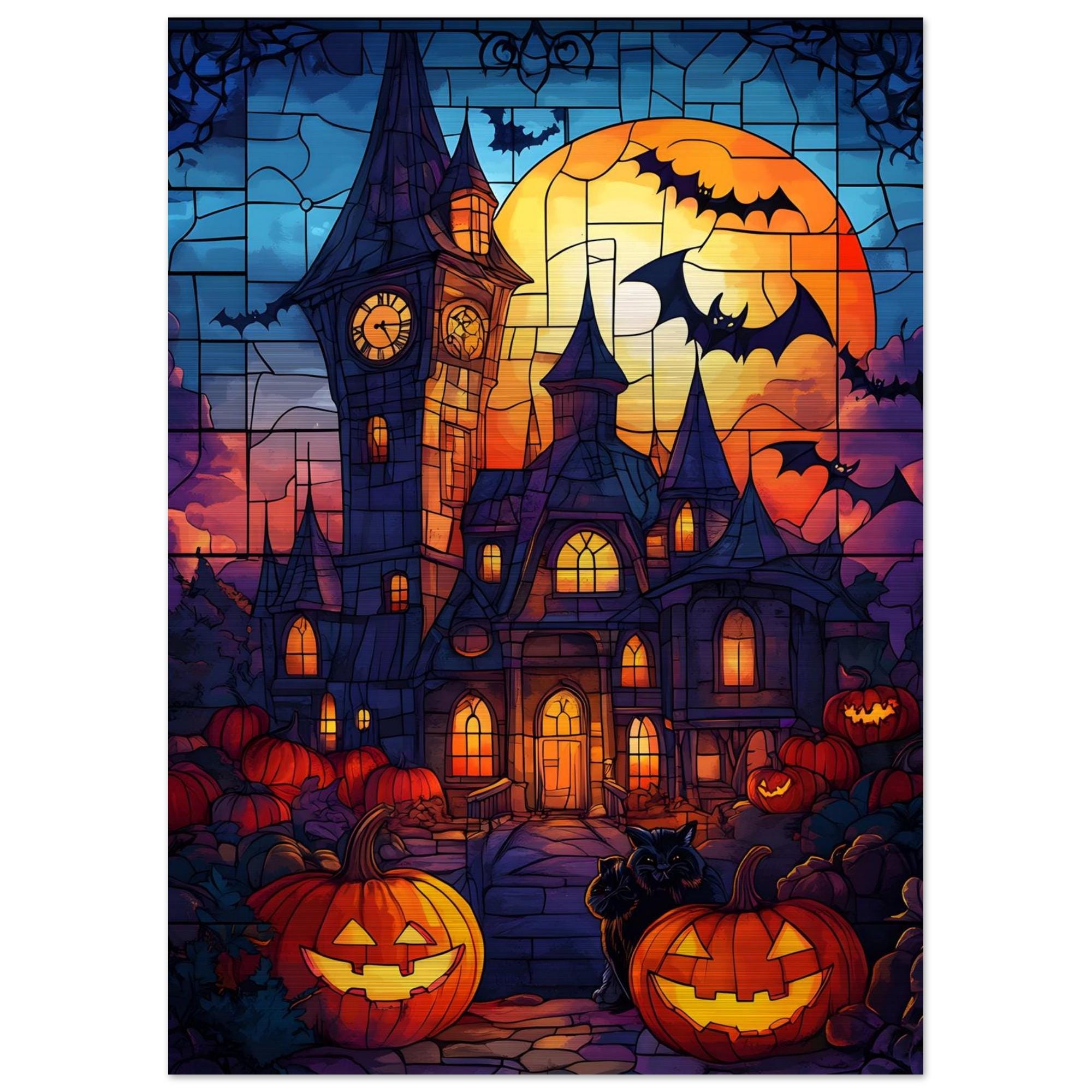 Halloween Conservatory Wall Art, Gothic Pumpkin Print with Full Moon - Image 10