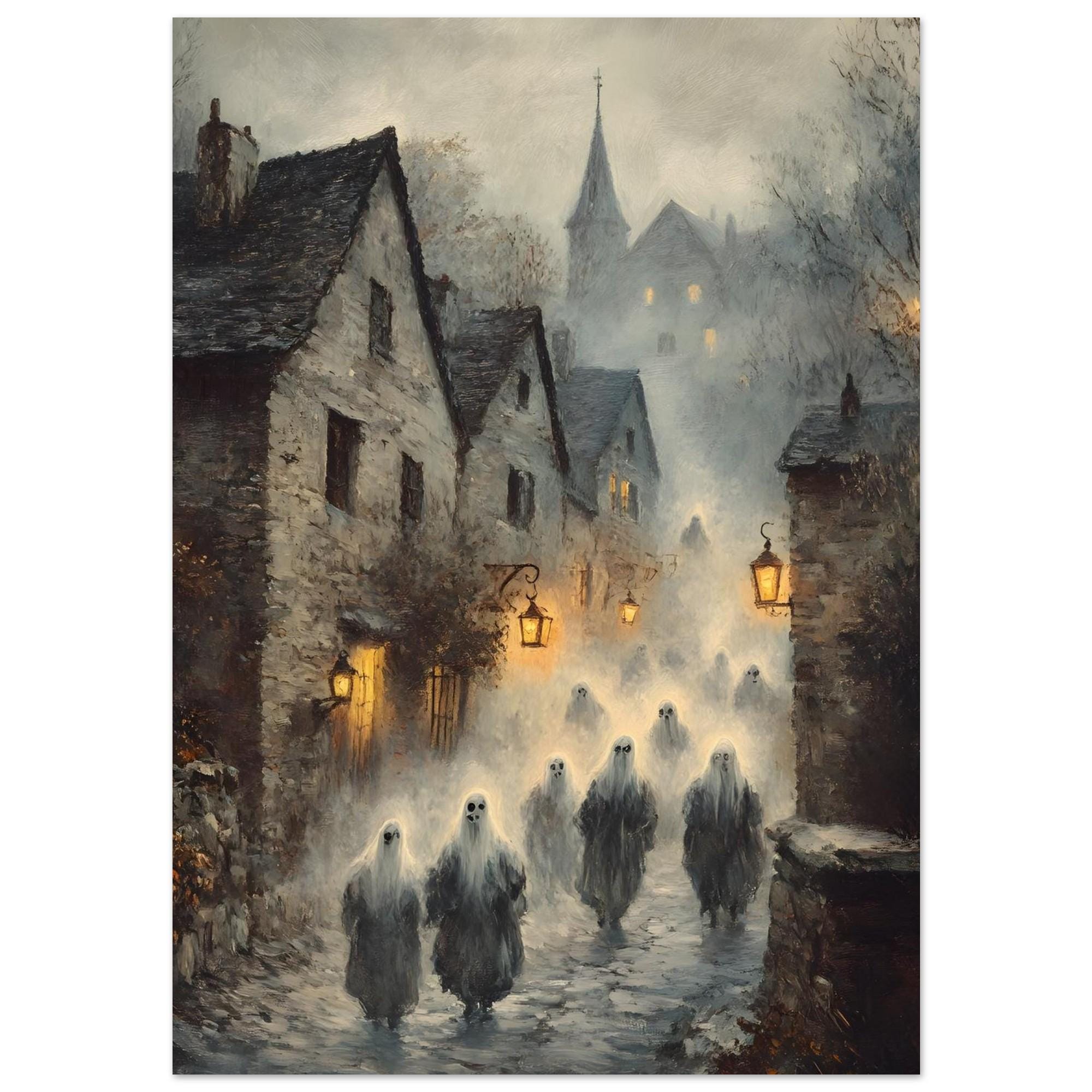 Haunted Village Wall Art, Ghost Procession Gothic Print or Aluminium - Image 10
