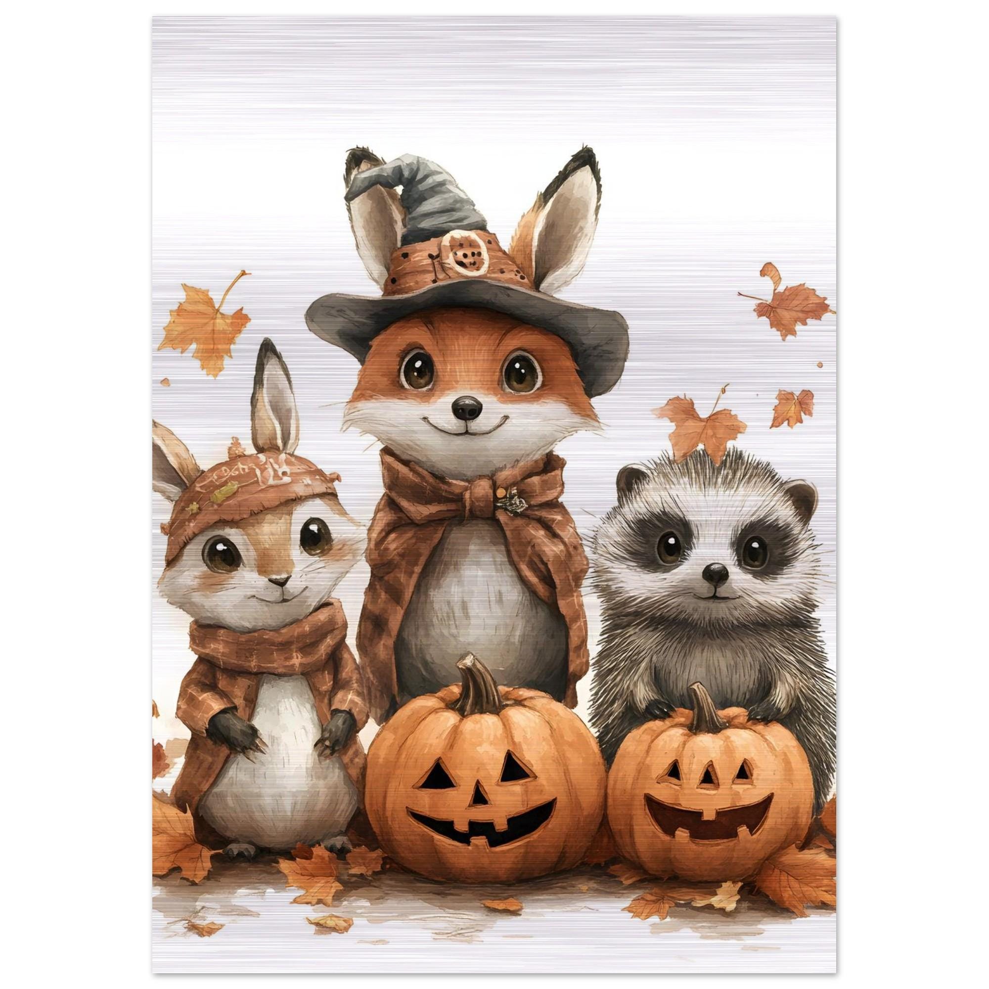 Woodland Animal Wall Art, Cute Halloween Print, Whimsical Autumn Nursery Decor - Image 8