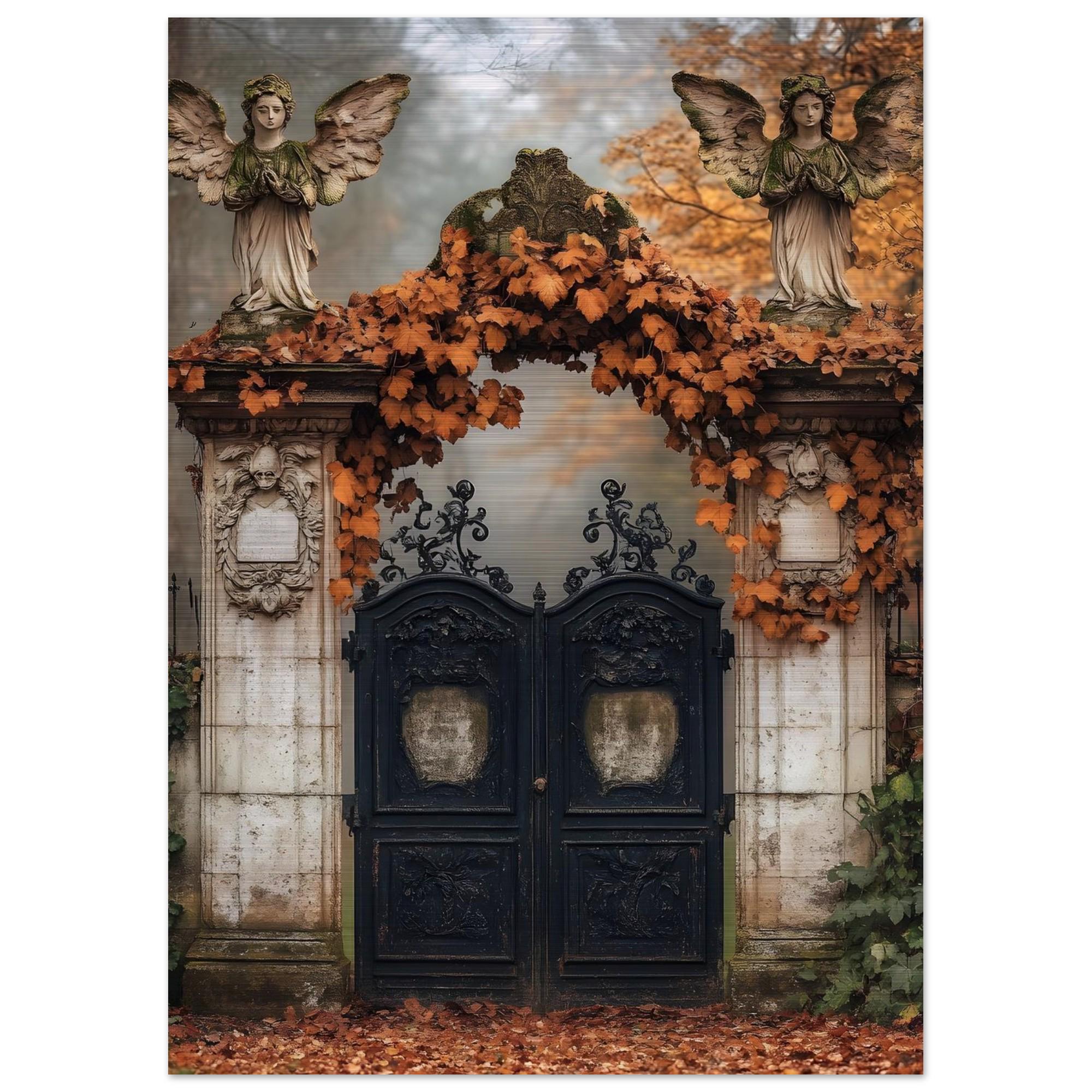 Angel Gate Wall Art, Autumn Cemetery Print, Ethereal Gothic Decor - Image 8