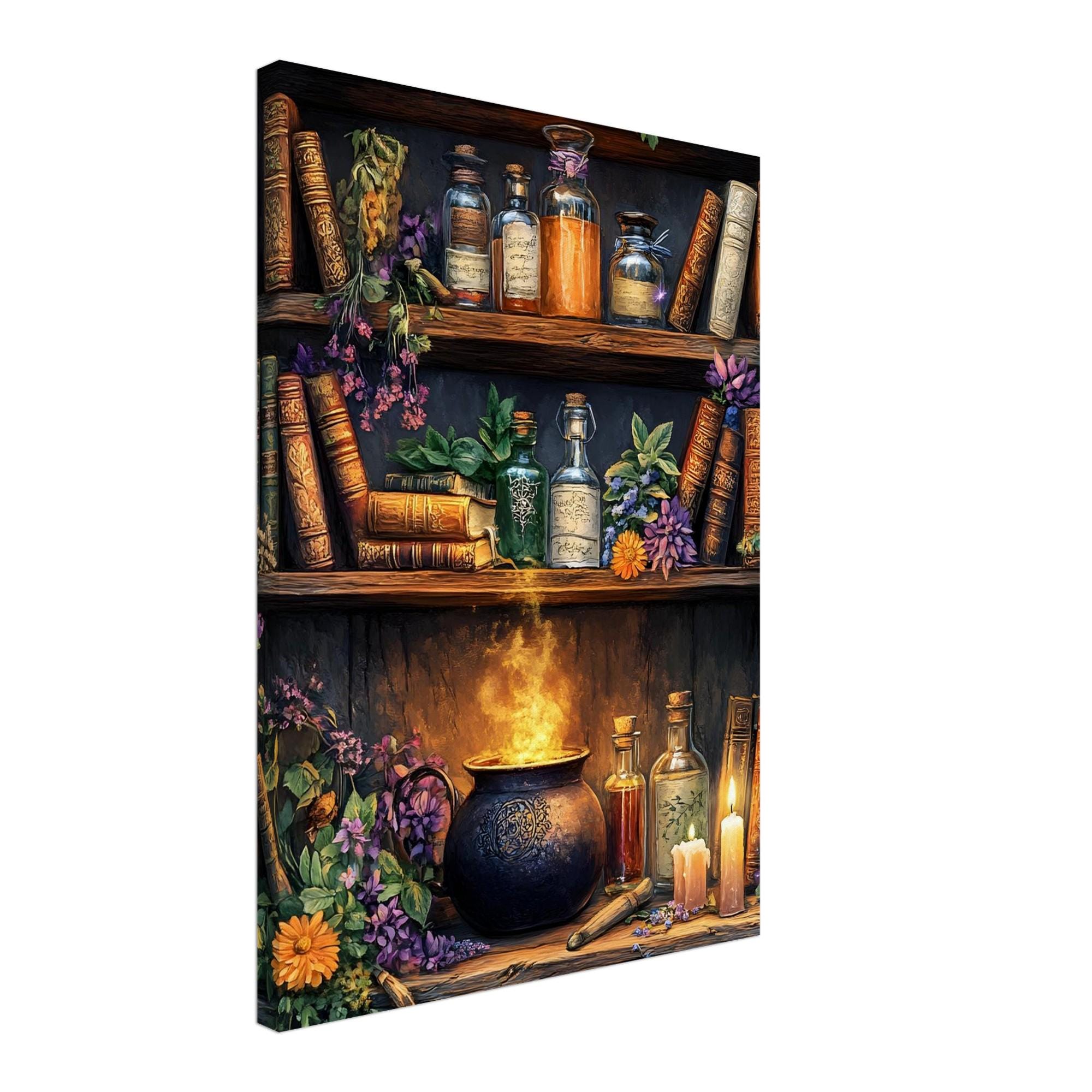 Witchy Apothecary Wall Art, Alchemist Shelf Print, Dark Botanical Decor - Image 4