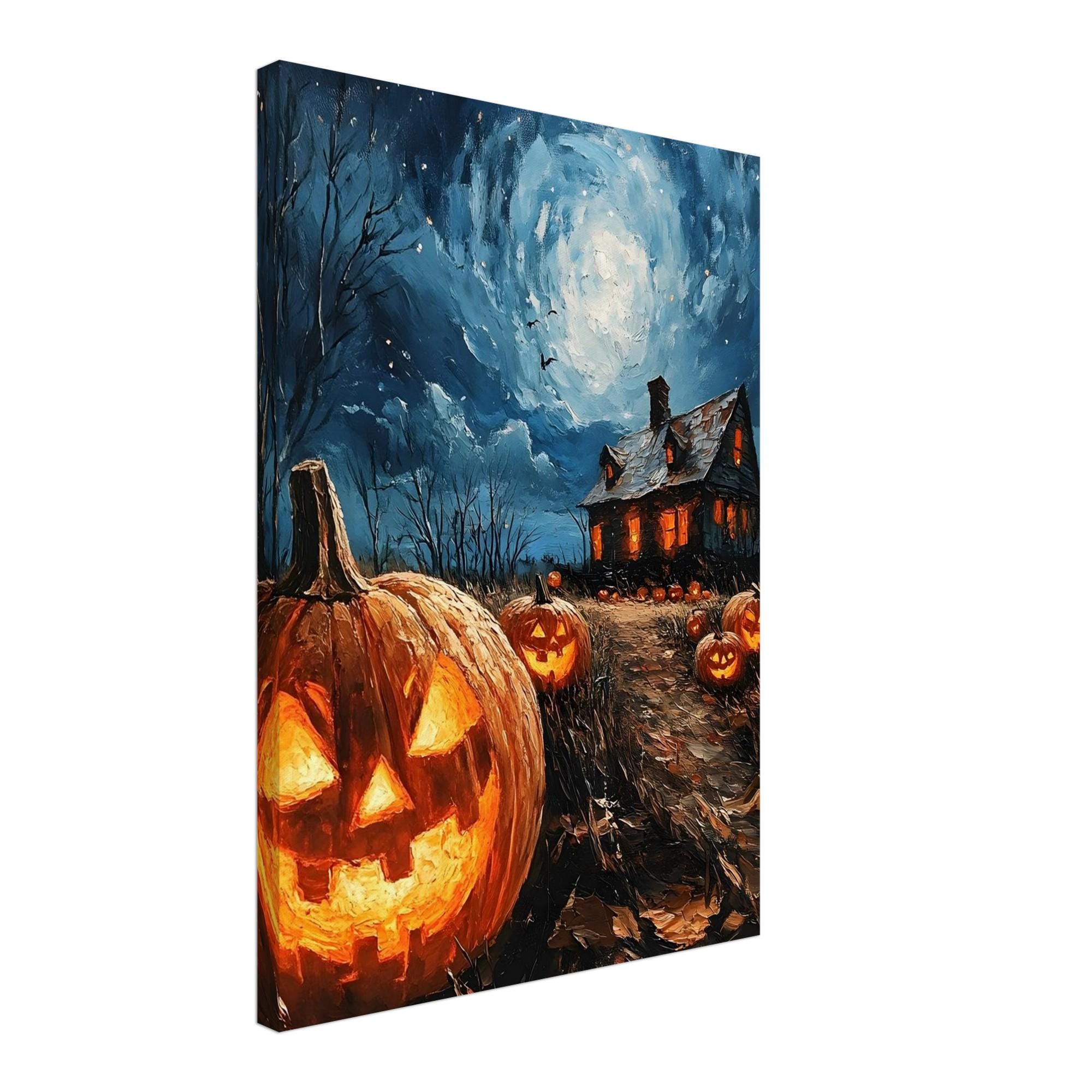Jack O Lantern Wall Art, Haunted House Print, Spooky Halloween Decor - Image 3