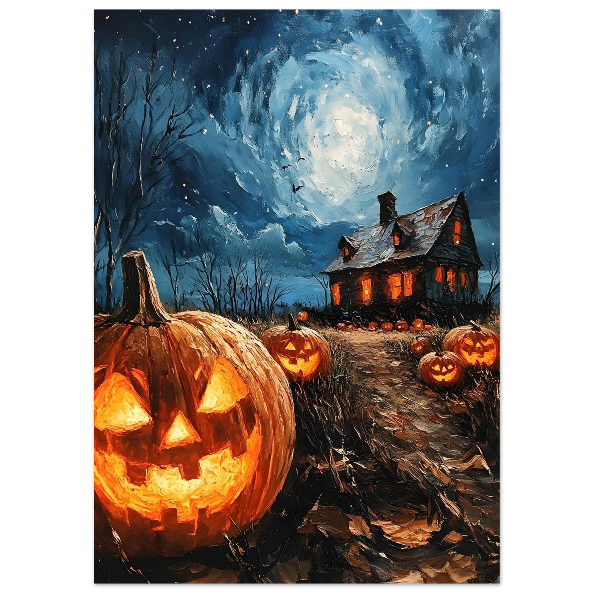 Jack O Lantern Wall Art, Haunted House Print, Spooky Halloween Decor - Image 7