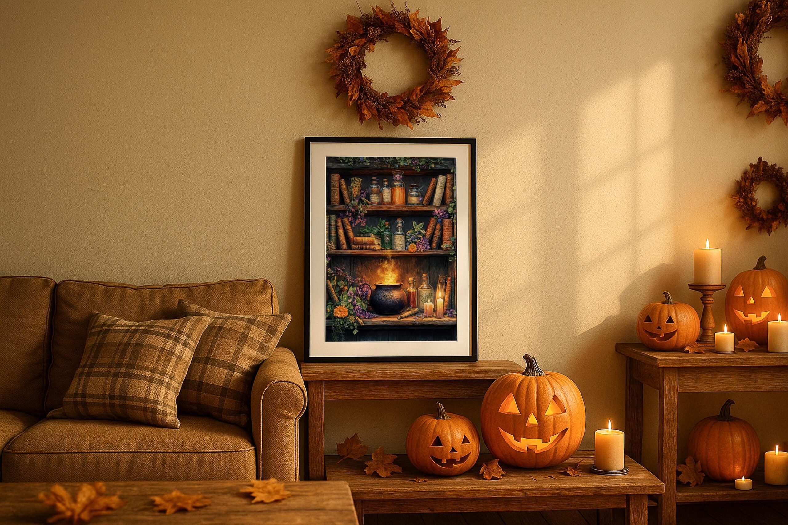 Witchy Apothecary Wall Art, Alchemist Shelf Print, Dark Botanical Decor - Image 3