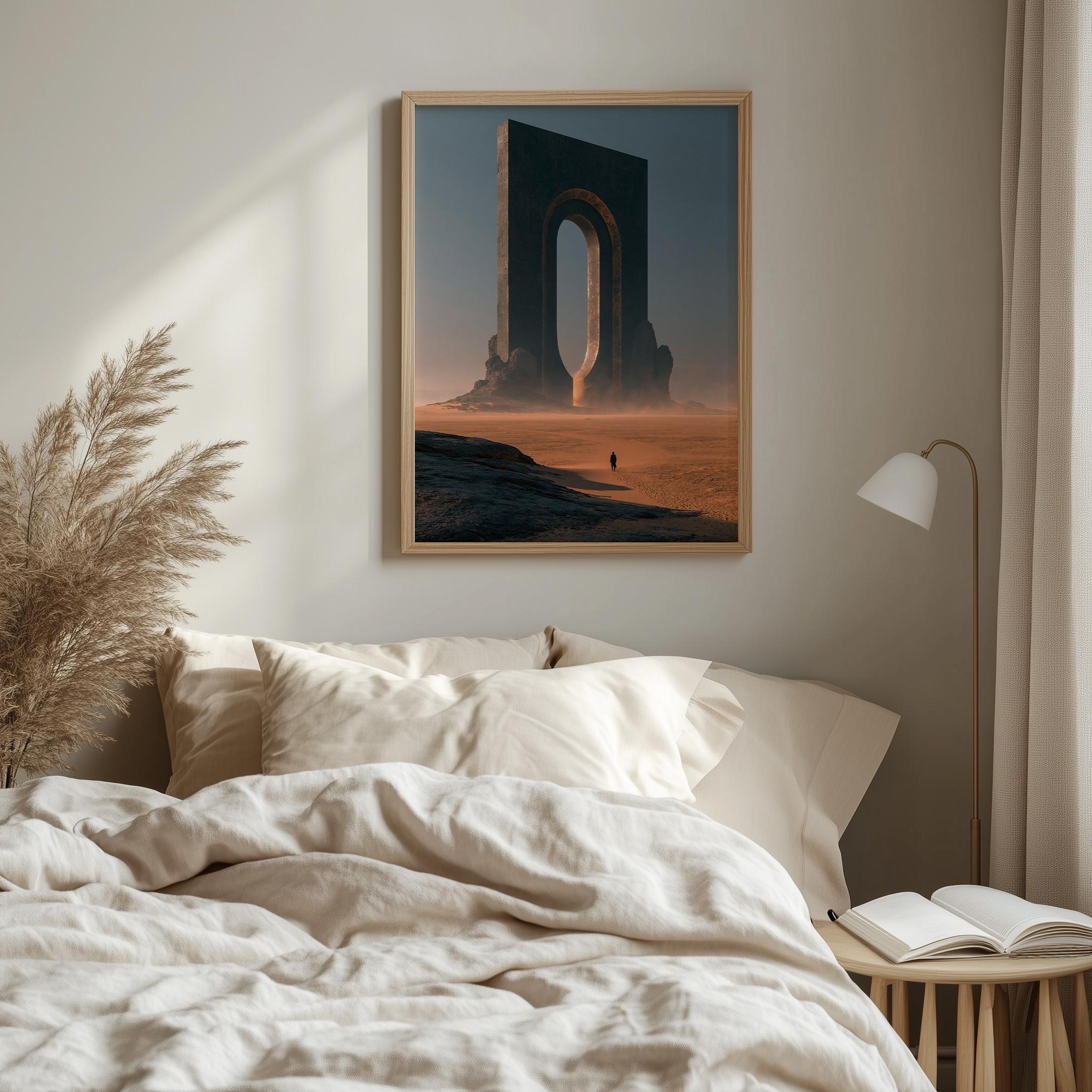 Surreal Portal Wall Art, Sci-Fi Desert Poster, Framed or Unframed Print, Acrylic Art - Image 9