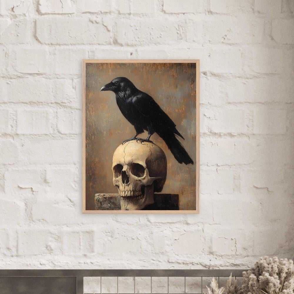 Raven Skull Wall Art, Gothic Bird Print, Dark Academia Decor - Image 7