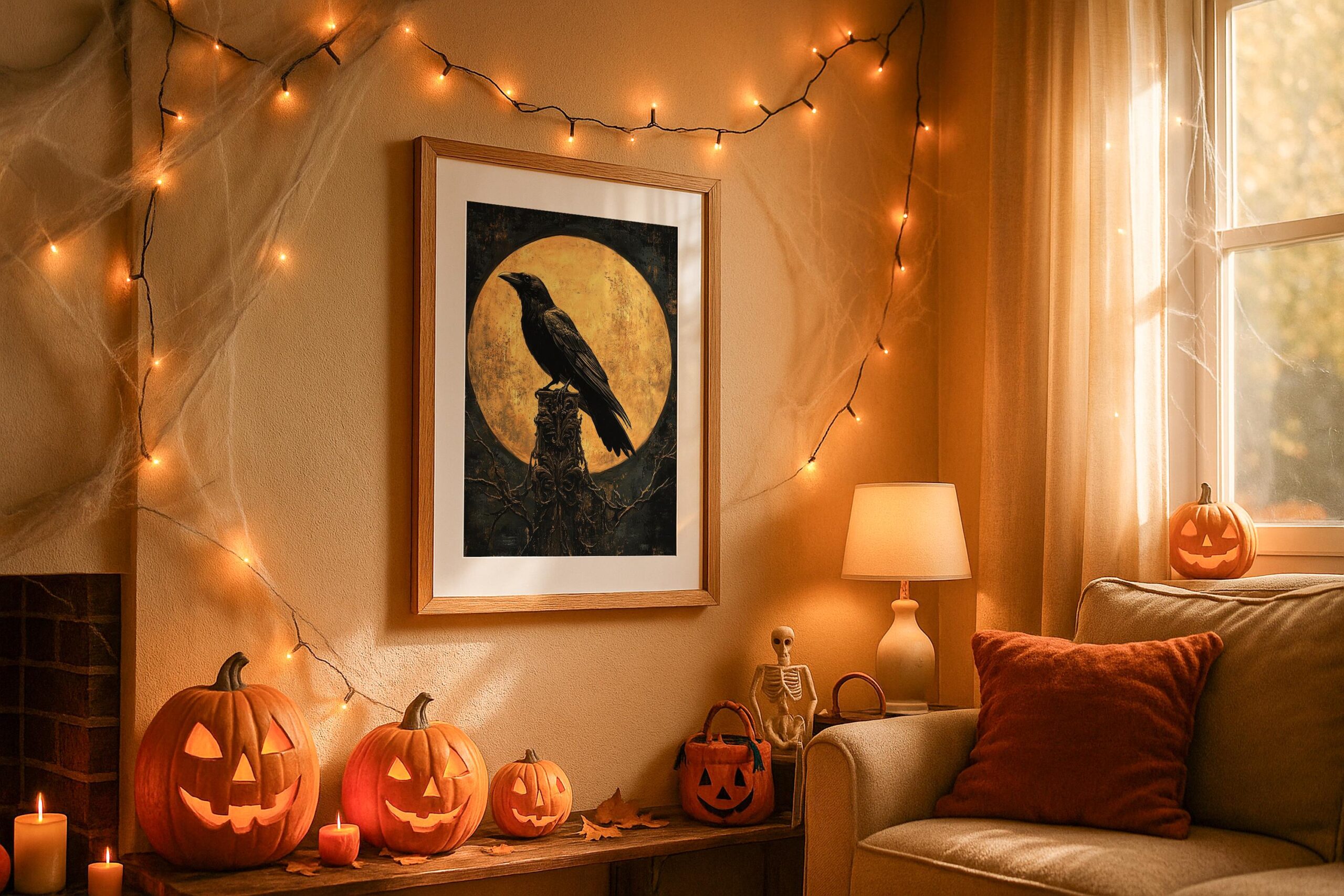 Raven Moon Wall Art, Gothic Bird Print, Dark Academia Decor - Image 9