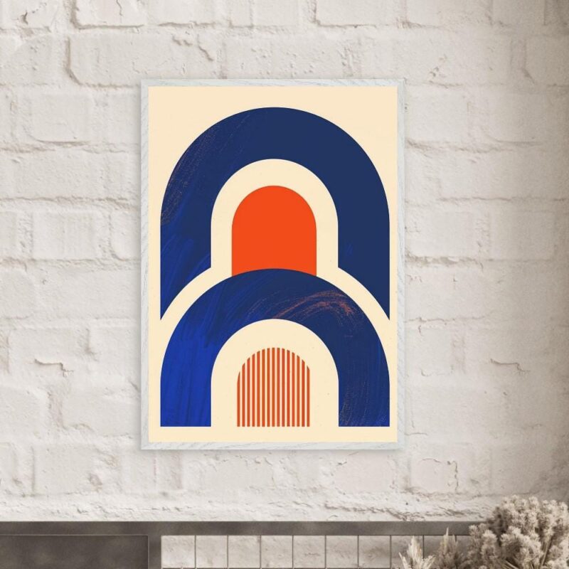 Mid Century Arch Wall Art, Retro Geometric Print for Modern Interiors
