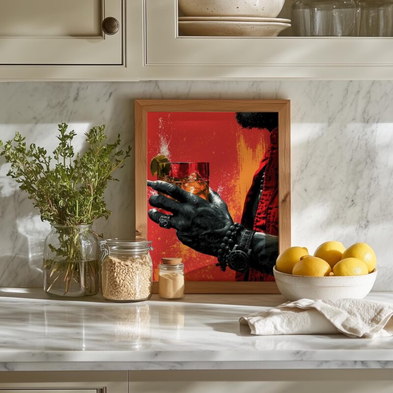 Midnight Whiskey: Bold, Gritty Fine Art Poster - Expressive Wall Decor in Multiple Sizes