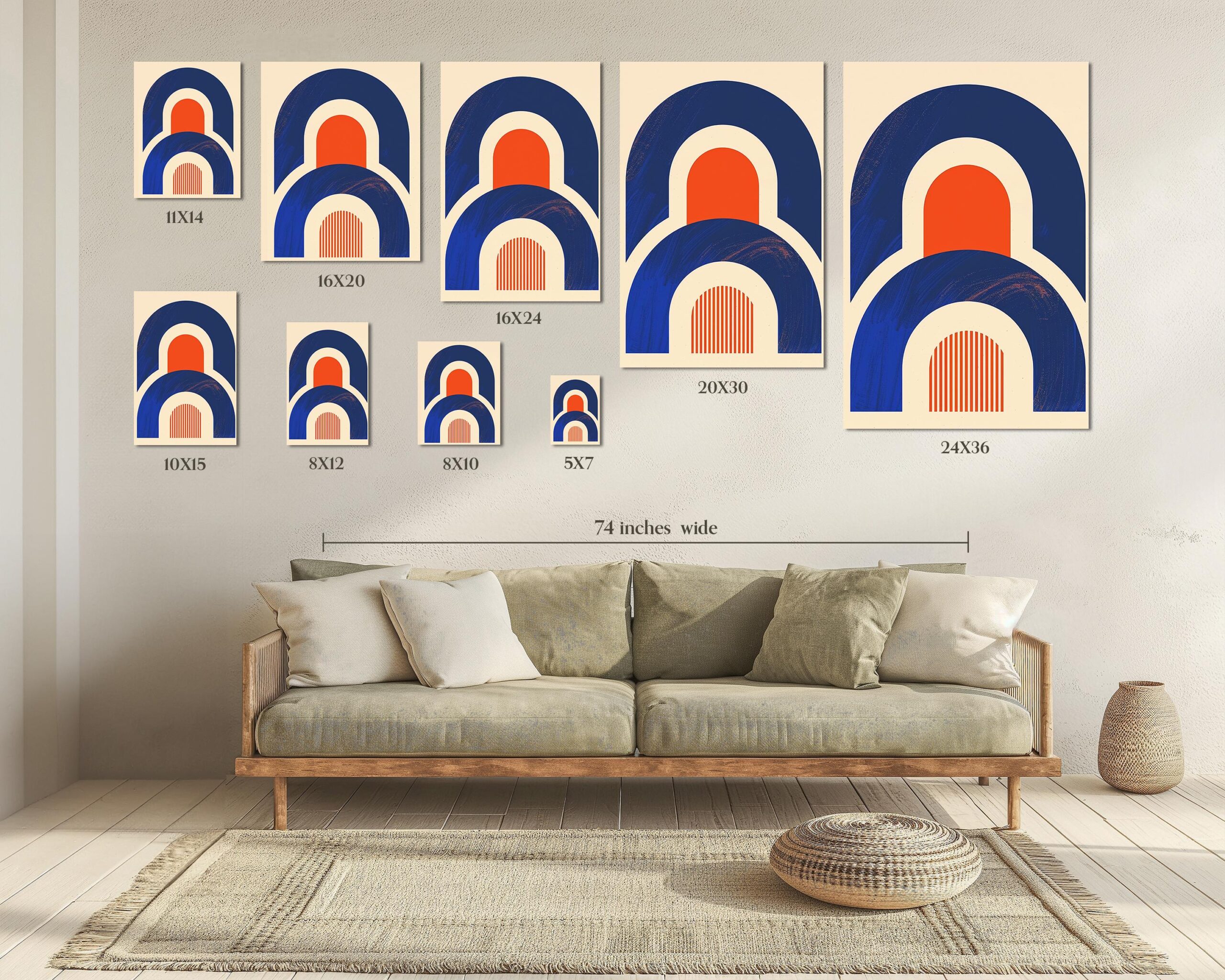 Mid Century Arch Wall Art, Retro Geometric Print for Modern Interiors - Image 4