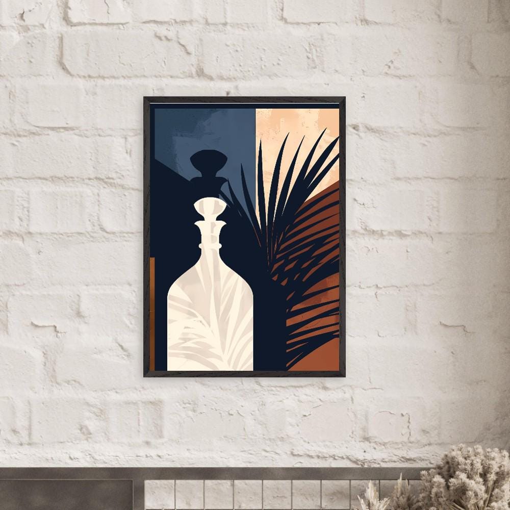 Abstract Floral Bouquet Framed Wall Art, Modern Urn & Palm Print - Image 10