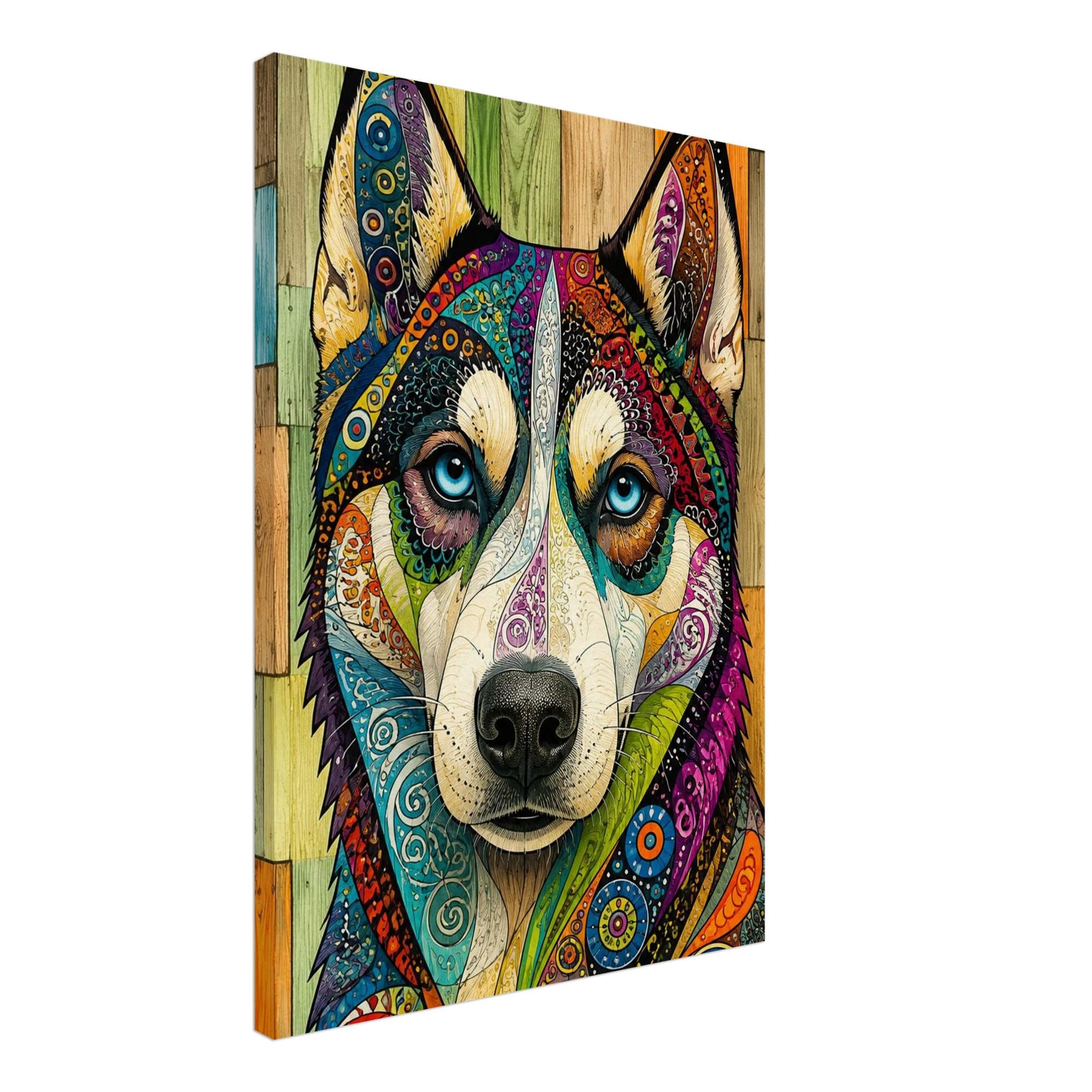 Psychedelic Husky Wall Art, Colourful Boho Dog Print for Modern Interiors - Image 5