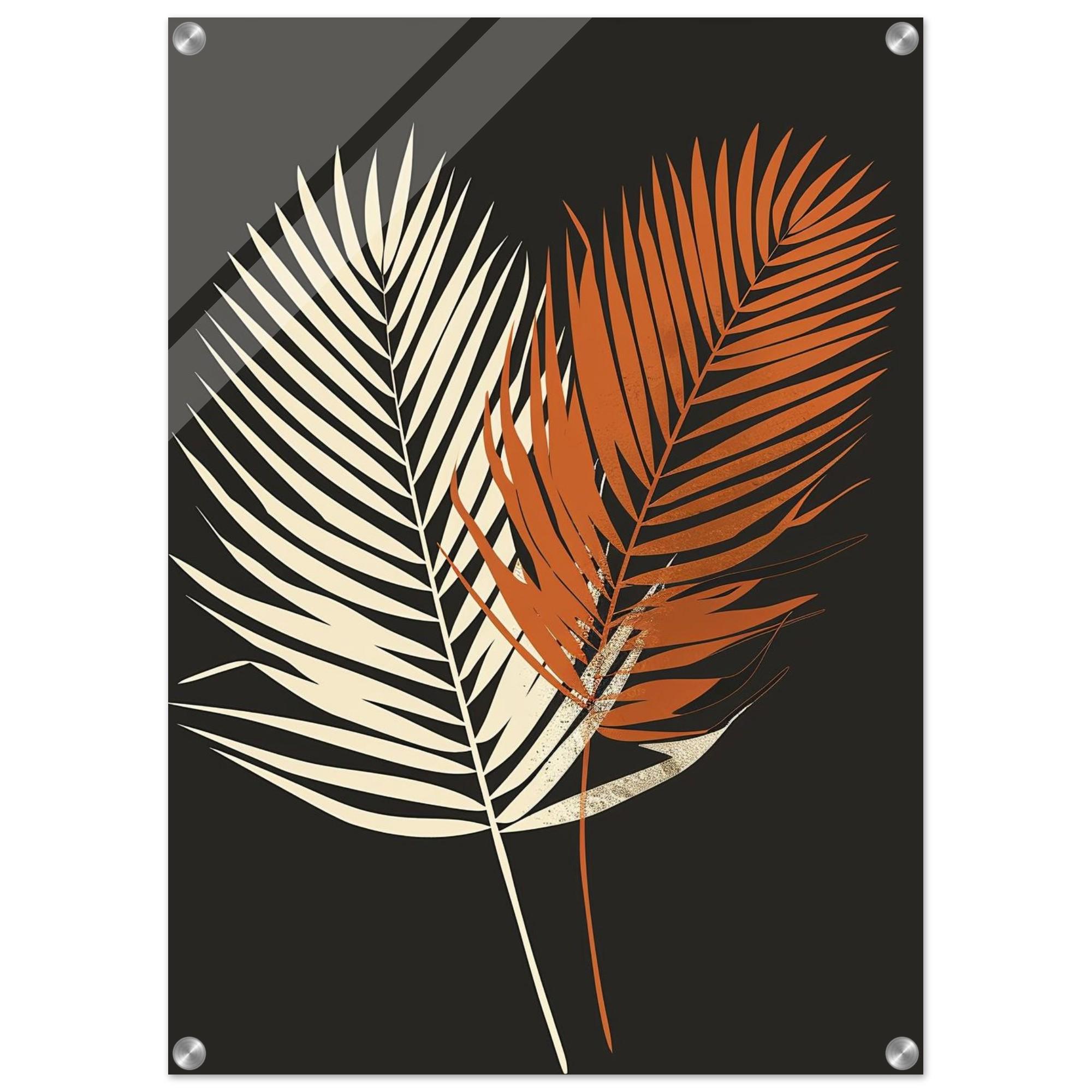 Terracotta Palm Leaf Wall Art, Minimalist Botanical Print, Framed, Acrylic or Aluminium - Image 8