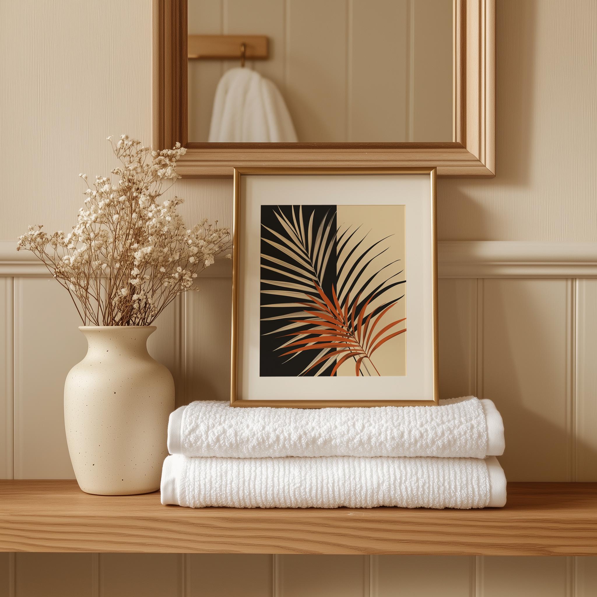 Boho Palm Leaf Wall Art, Abstract Botanical Framed Print - Image 5